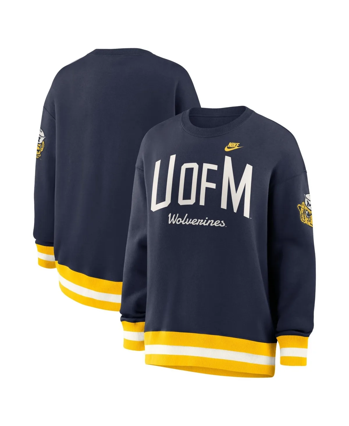 Navy Michigan Wolverines Oversized Legacy Arch Phoenix Sweatshirt by Nike