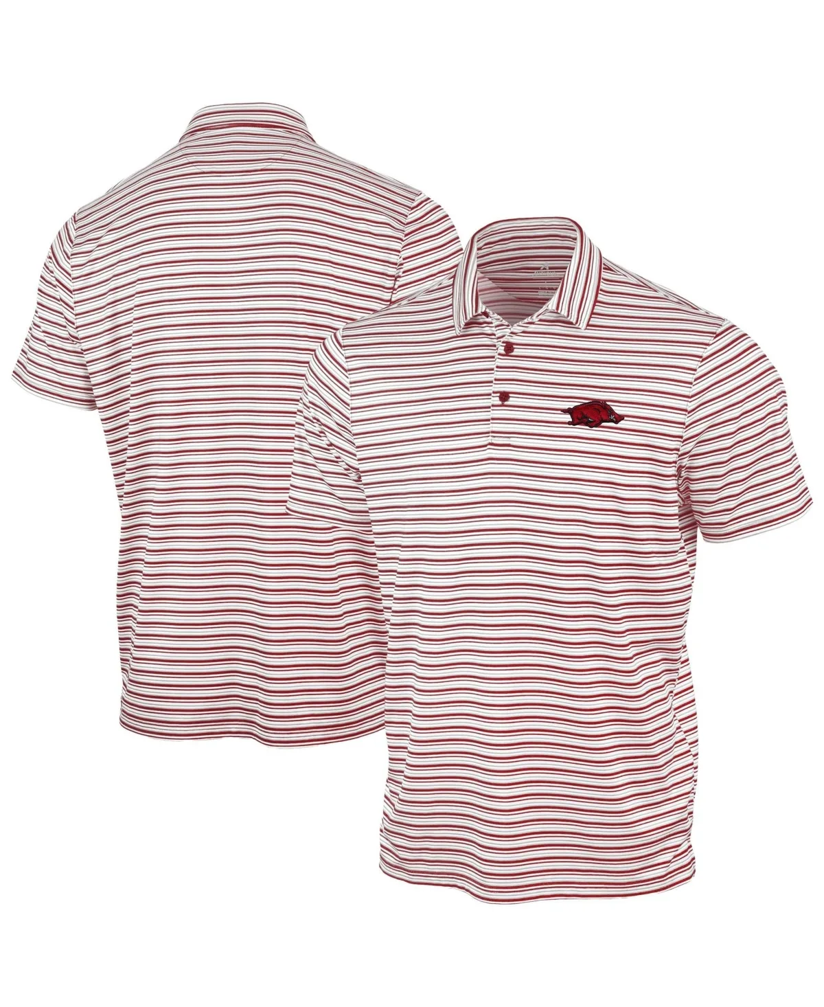 Arkansas Razorbacks Space Stripe Polo Shirt by Antigua