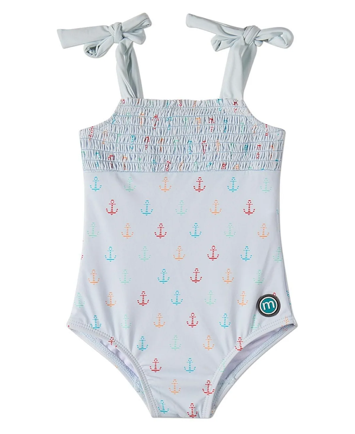 Sail and Anchor Anchor-Print Shirred One-Piece Swimsuit by Memoi