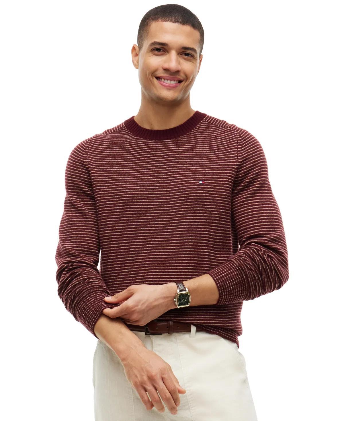 Dress Casual Crewneck Wool Sweater by Tommy Hilfiger