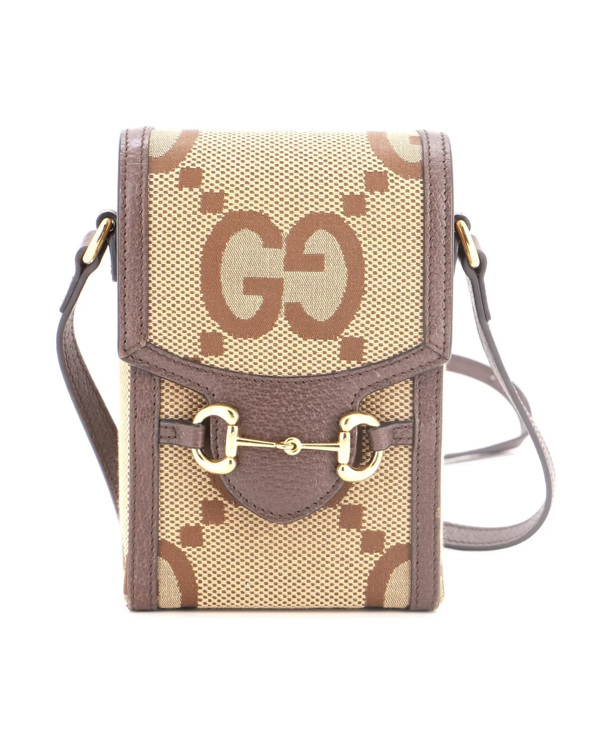Pre-Owned Mini Horsebit 1955 Crossbody Bag Jumbo Gg Canvas by Gucci
