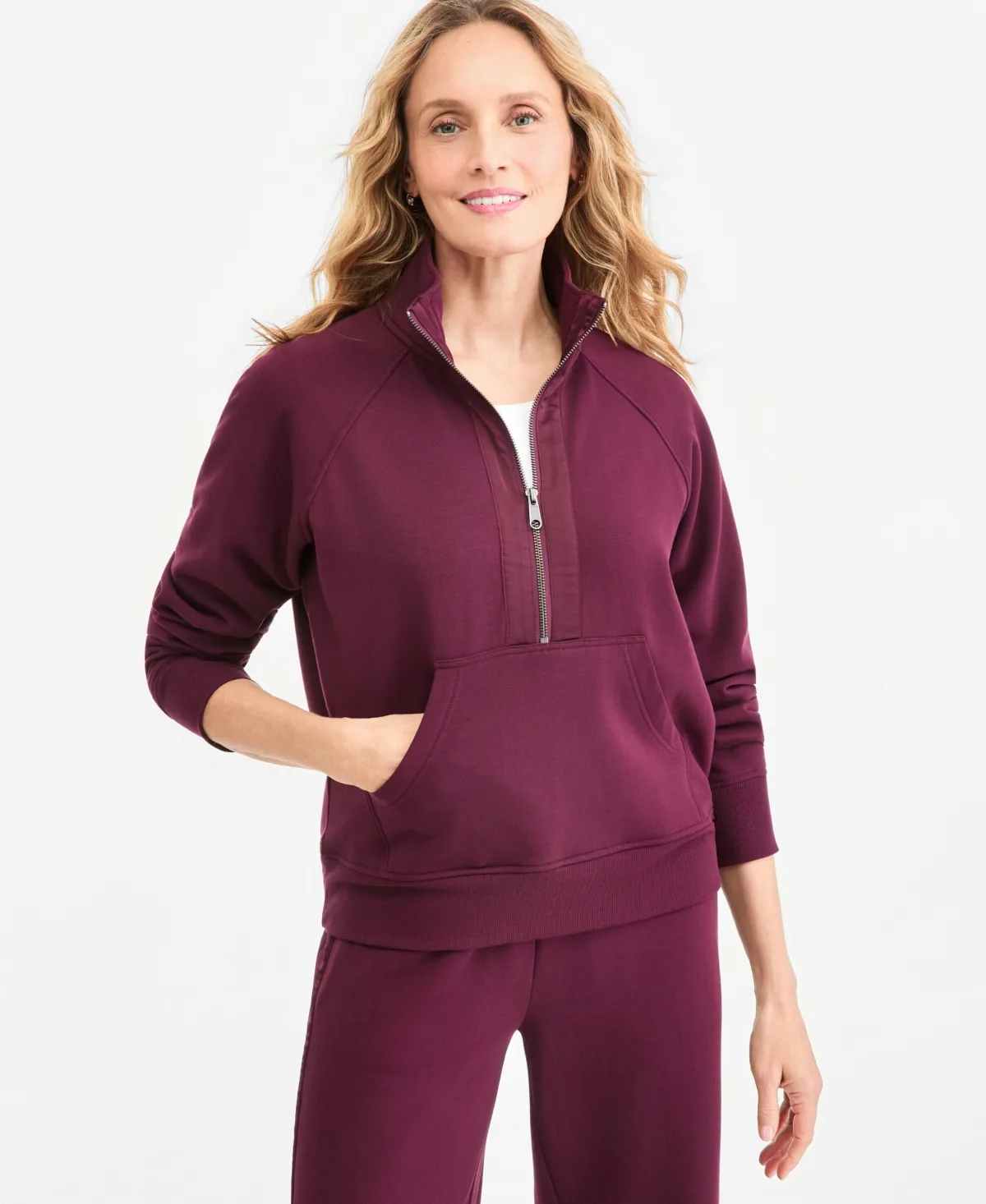 Luxe Fleece Half-Zip Sweatshirt by Style & Co