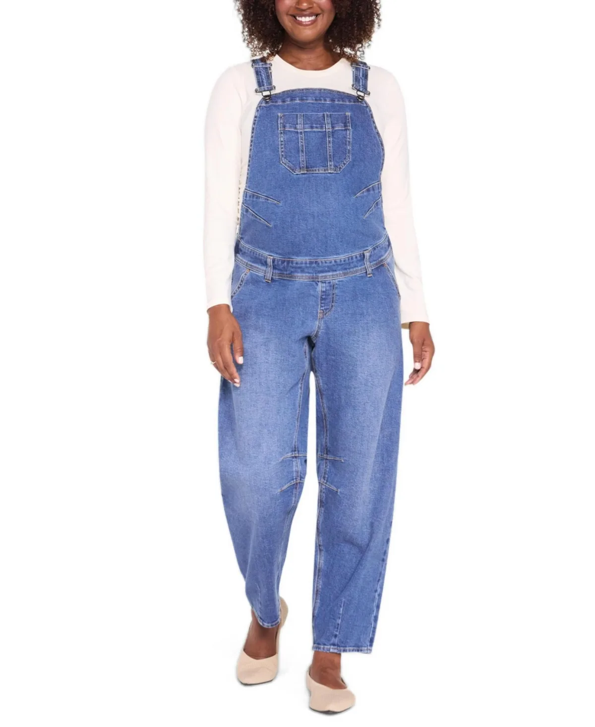 Barrel Leg Denim Overall by Motherhood Maternity