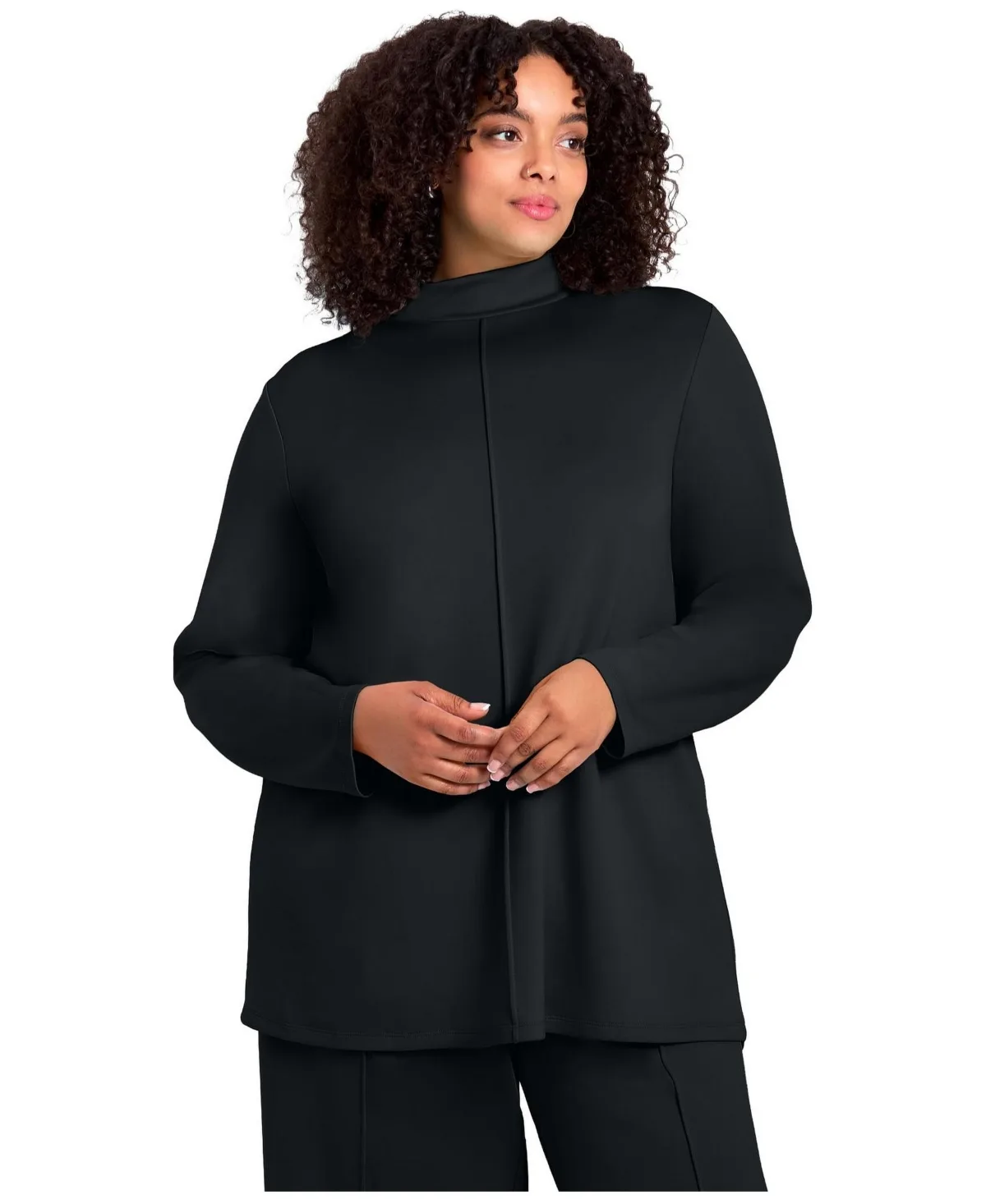 Seamed Mock Neck Tunic by Avenue