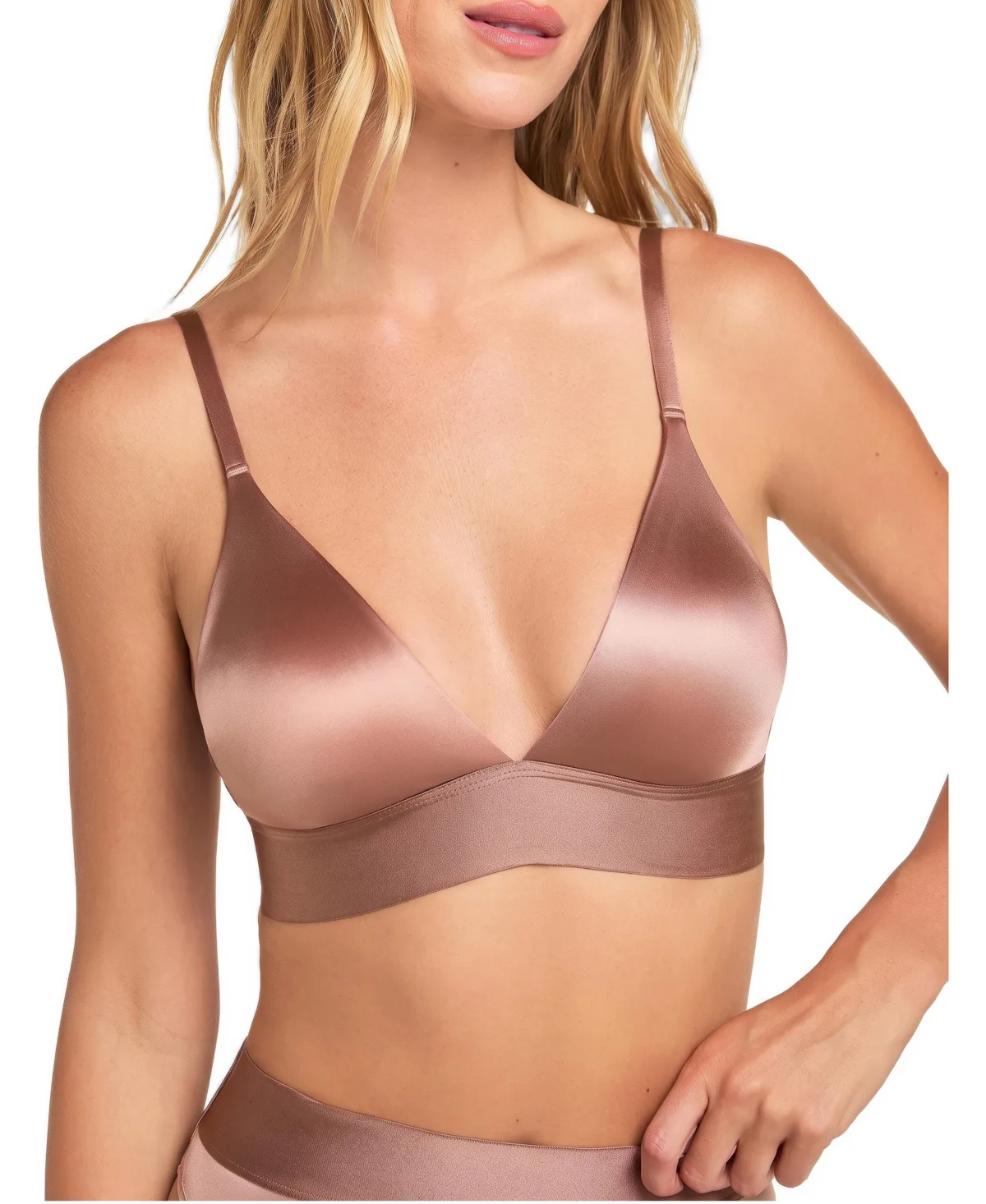 Wireless Satin Triangle Bralette by Harper Wilde