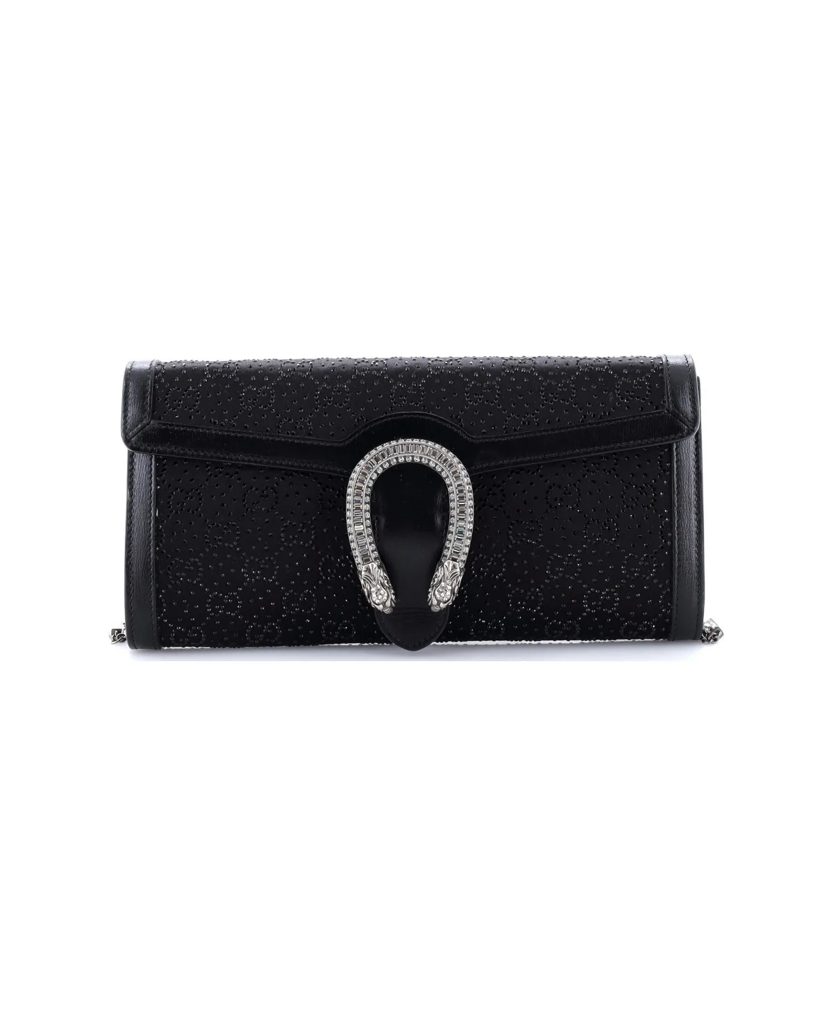 Pre-Owned Gucci Long Dionysus Chain Clutch Crystal Embellished Gg Satin by Gucci