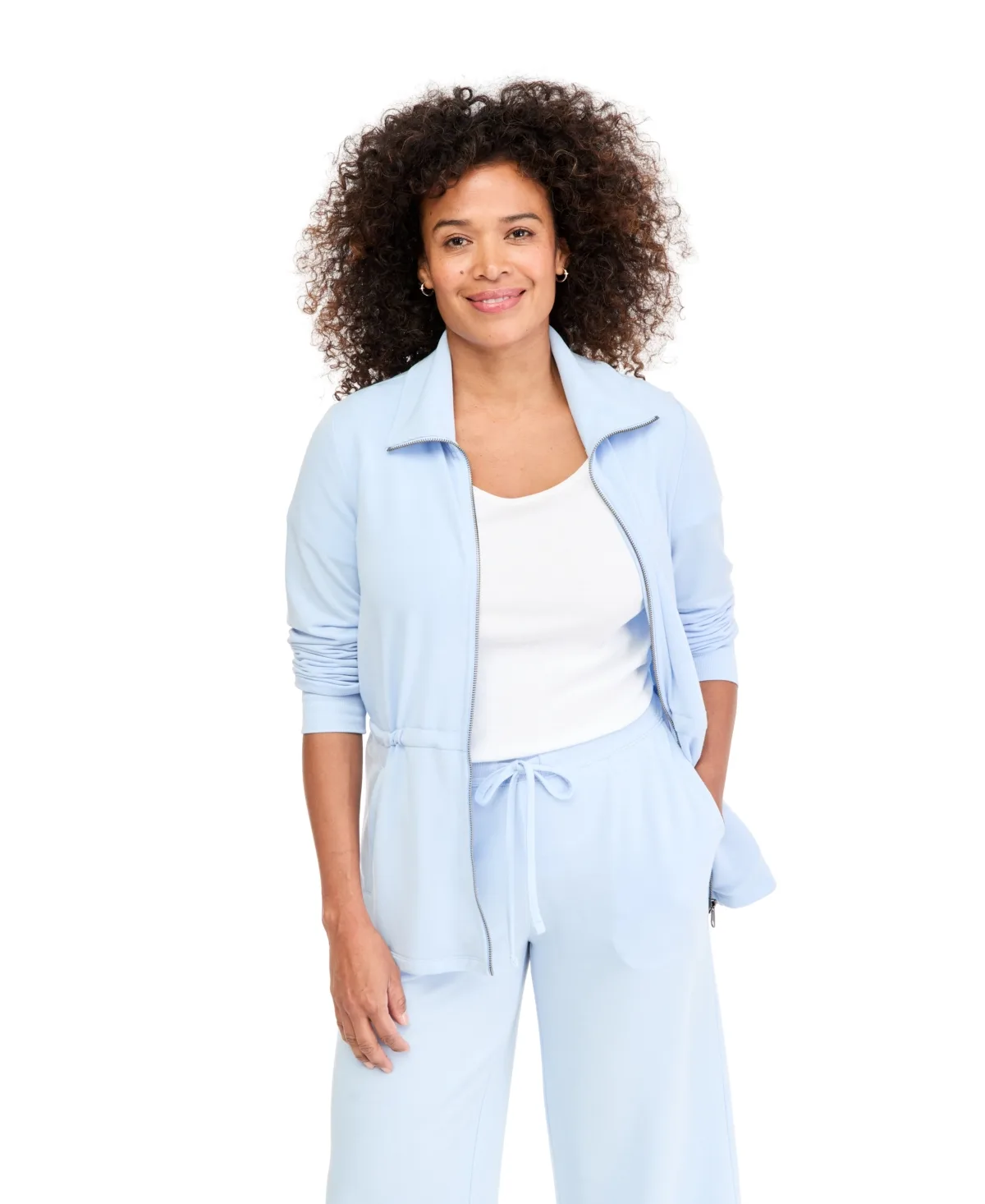LuxLounge Full-Zip French-Terry Mock-Neck Jacket by Style & Co