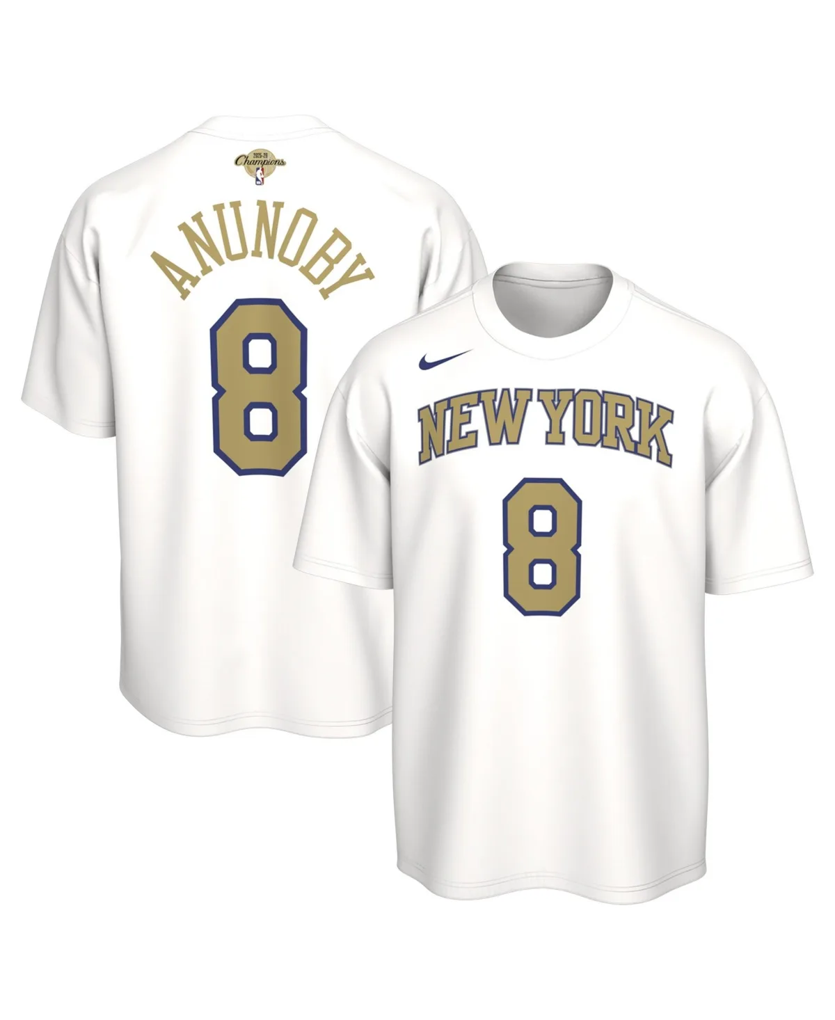 Og Anunoby New York Knicks 2026 Trophy Banner Name & Number T-Shirt by Nike