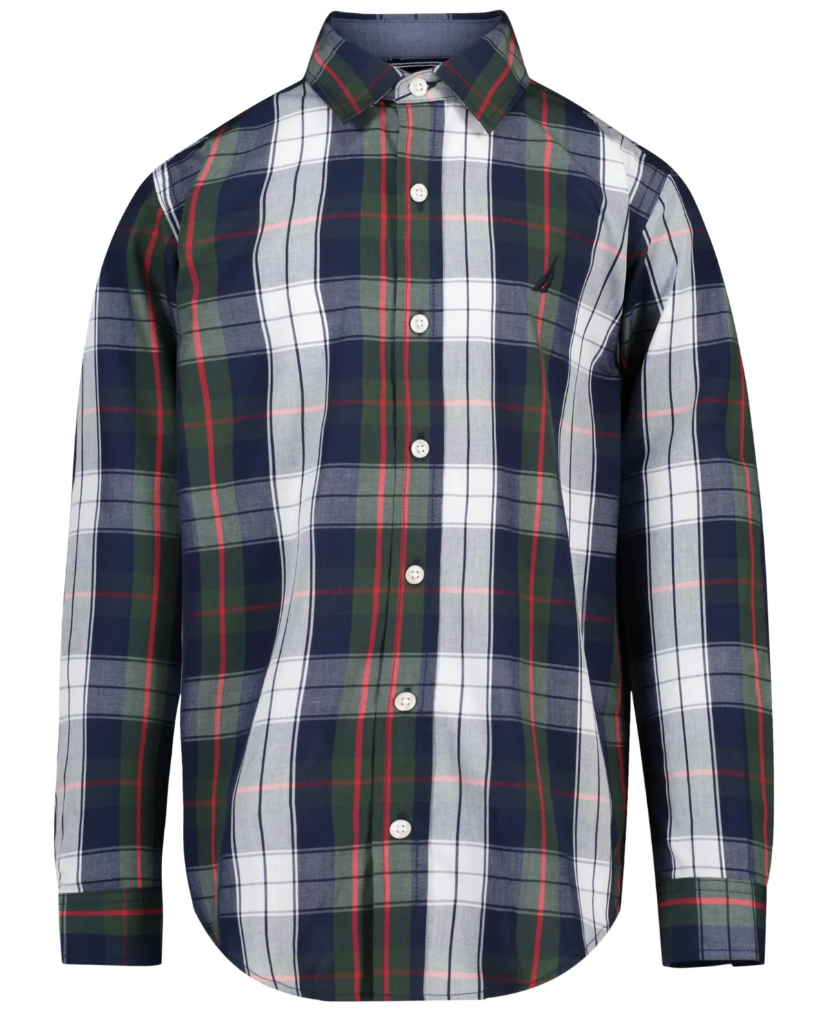 Scotch Plaid Point Collar Long-Sleeve Shirt by Nautica