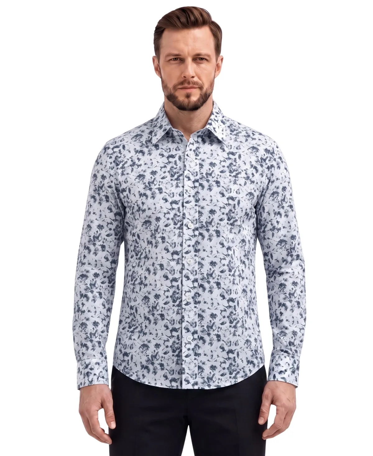 Four-Way Stretch Printed Long-Sleeve Shirt by Report