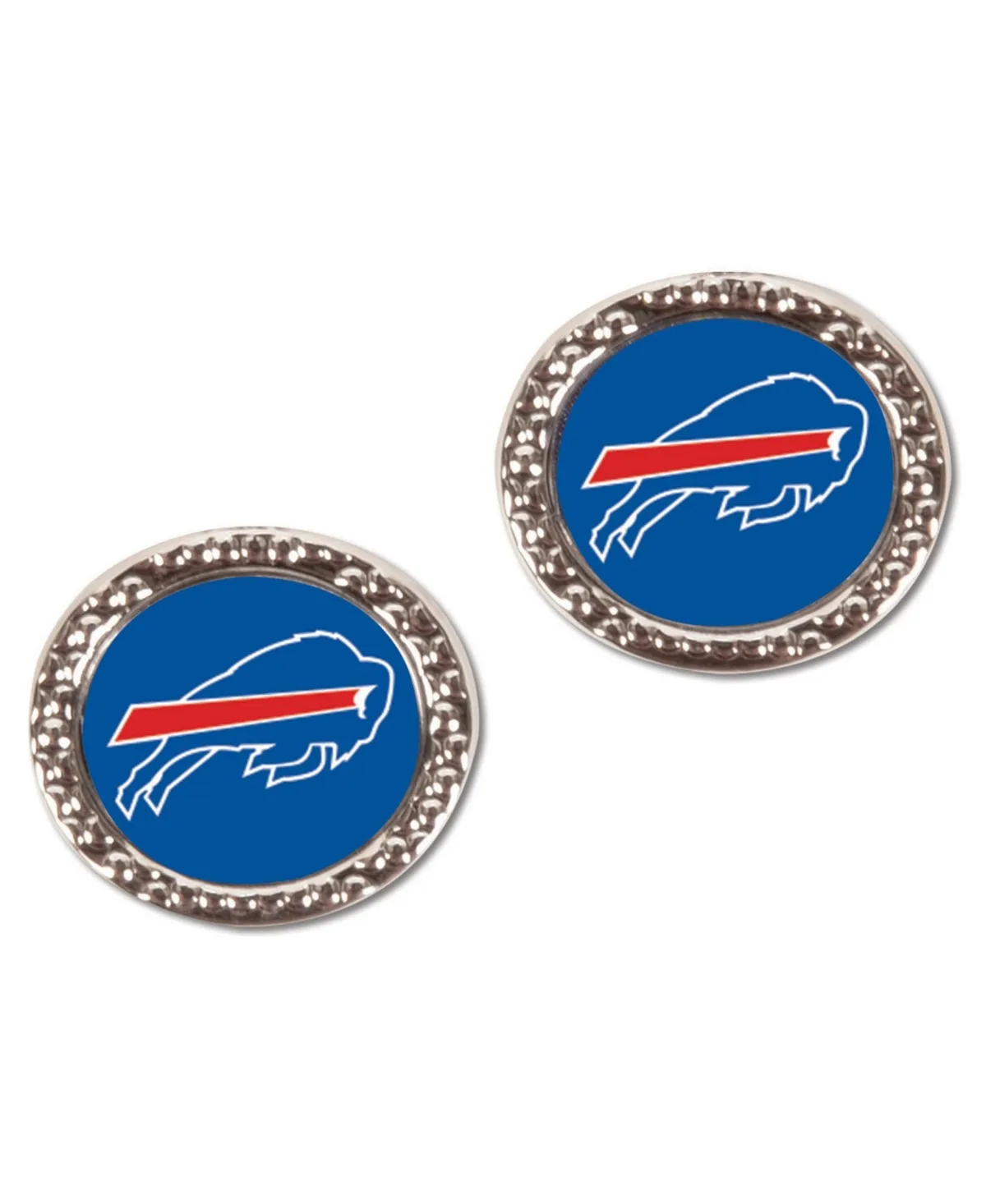 Silver-Tone Buffalo Bills Round Post Earrings by WinCraft