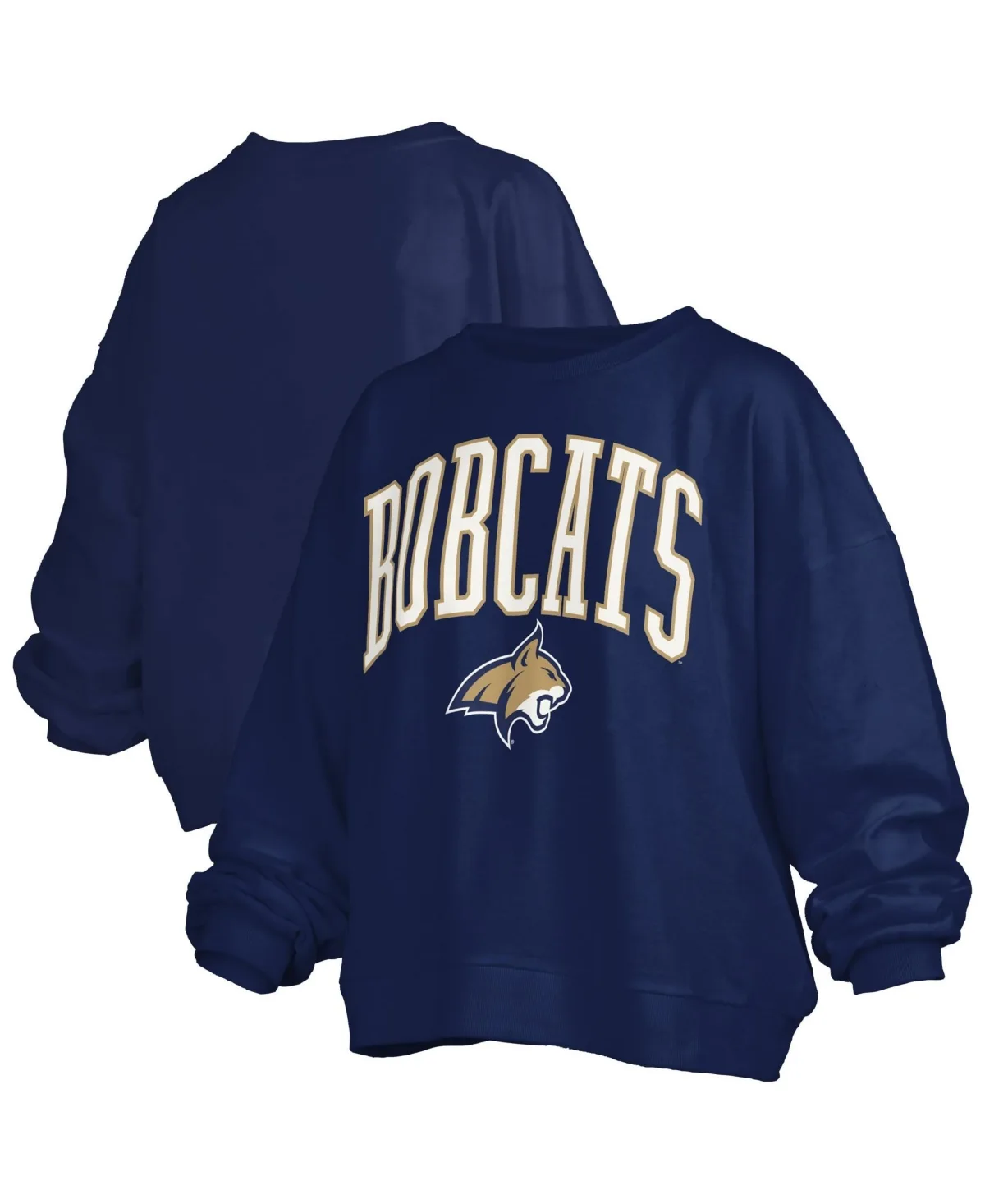 Montana State Bobcats Oversized Janise Arch Over Logo Fleece Sweatshirt by Pressbox
