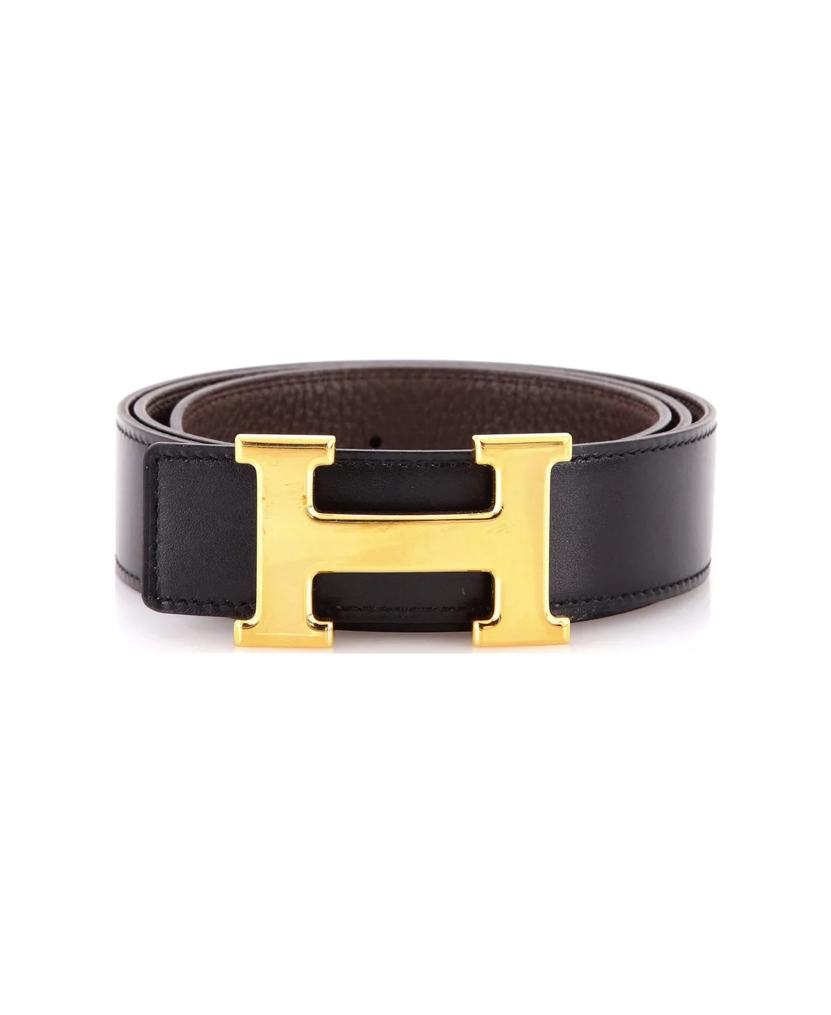 Pre-Owned Constance Reversible Belt Leather Medium by Hermes