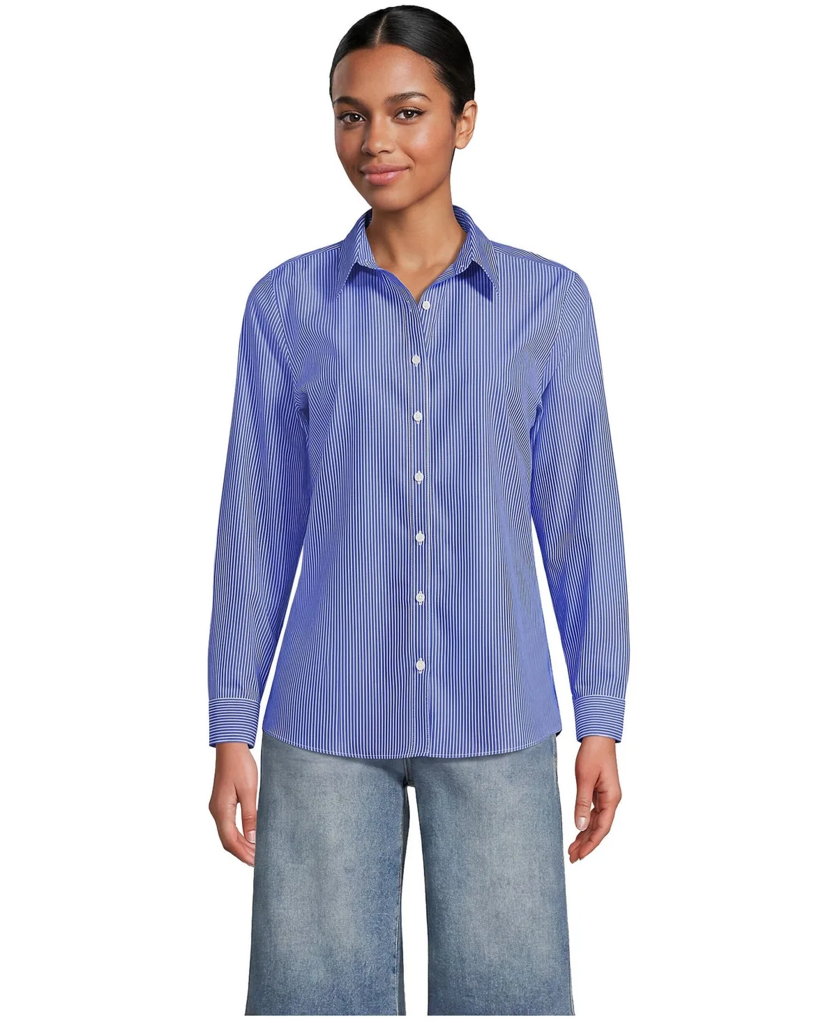 No Iron Button Front Shirt by Lands' End