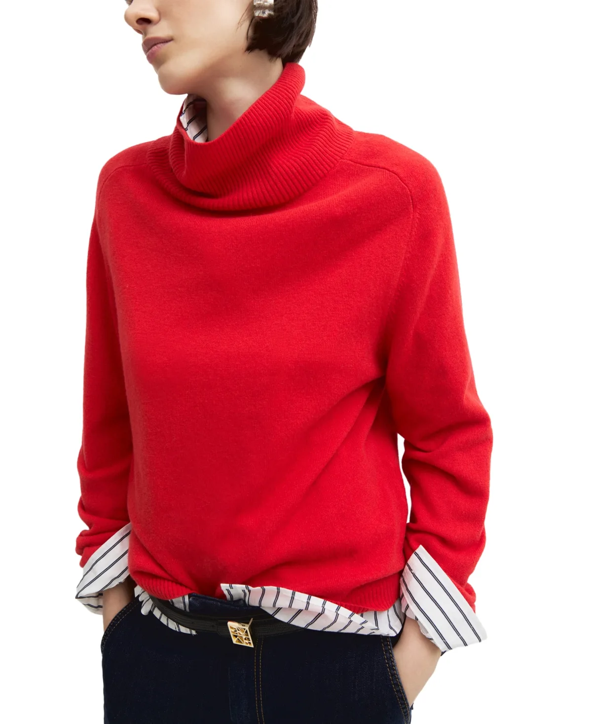 Emmbaba Turtleneck Wool-Cashmere Raglan-Sleeve Sweater by Emme Marella