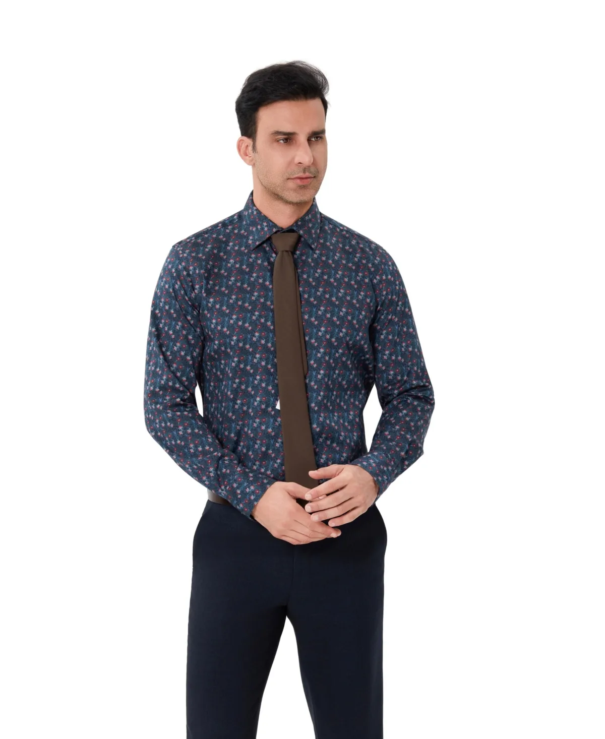 Aster Floral Print Slim-Fit Dress Shirt by Bar III