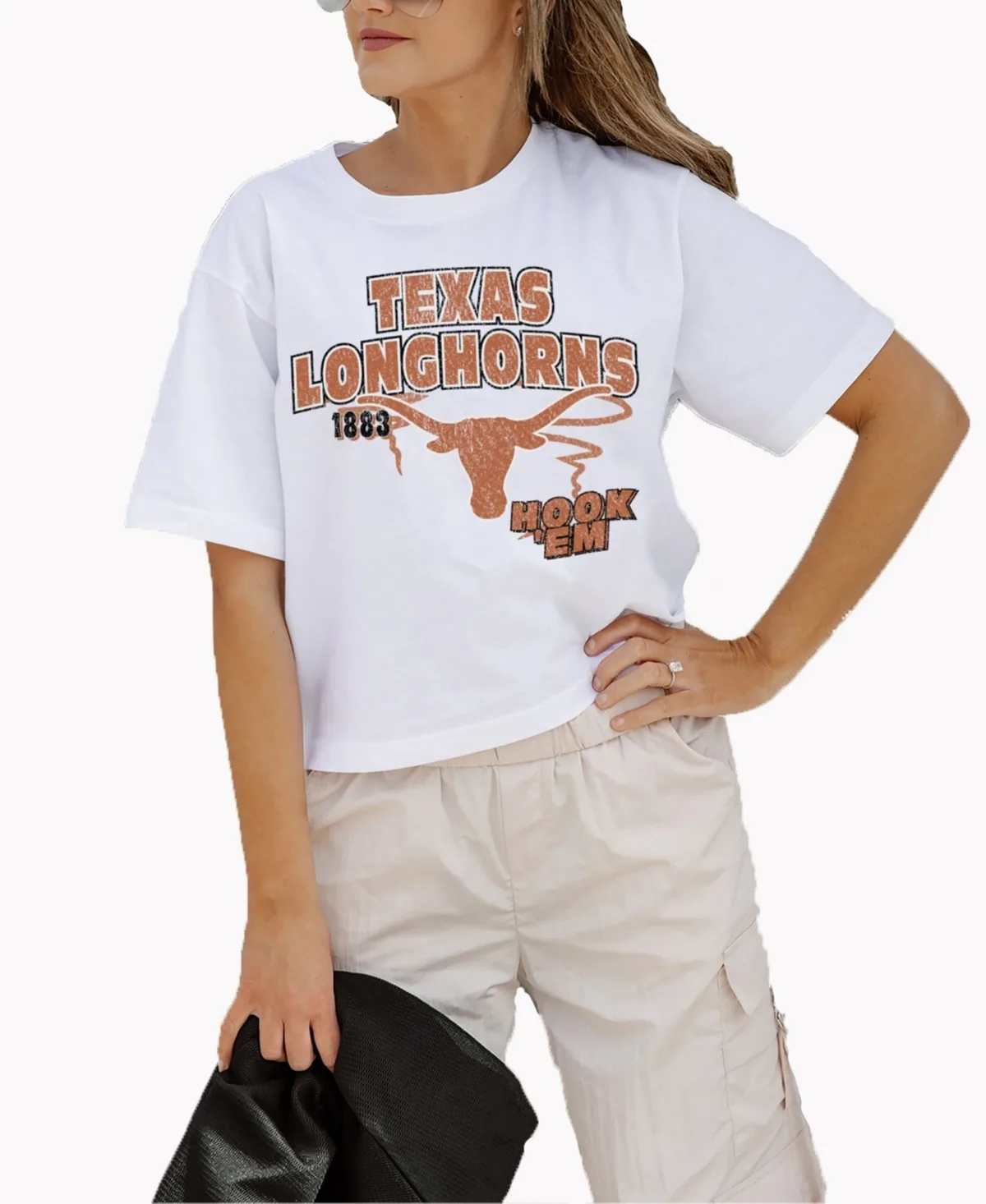 Texas Longhorns Logo Boxy Fit Cropped T-Shirt by Gameday Couture