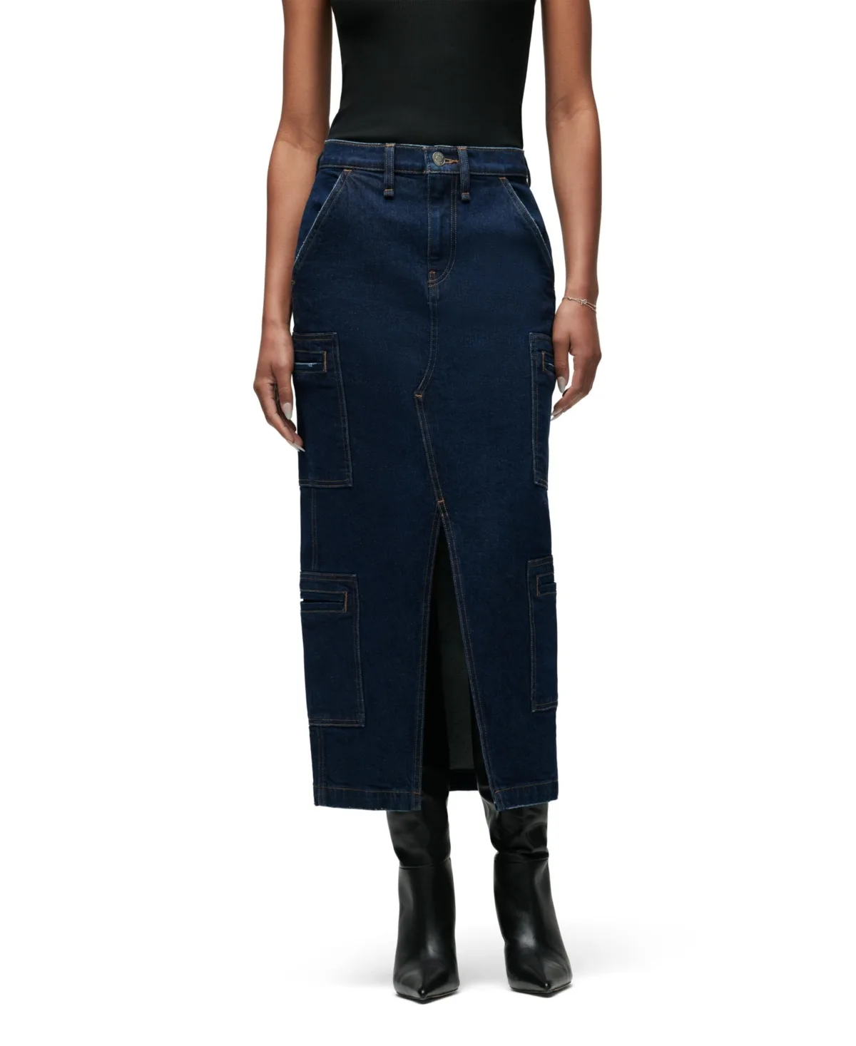 Denim Cargo High-Waisted Skirt by Hudson Jeans