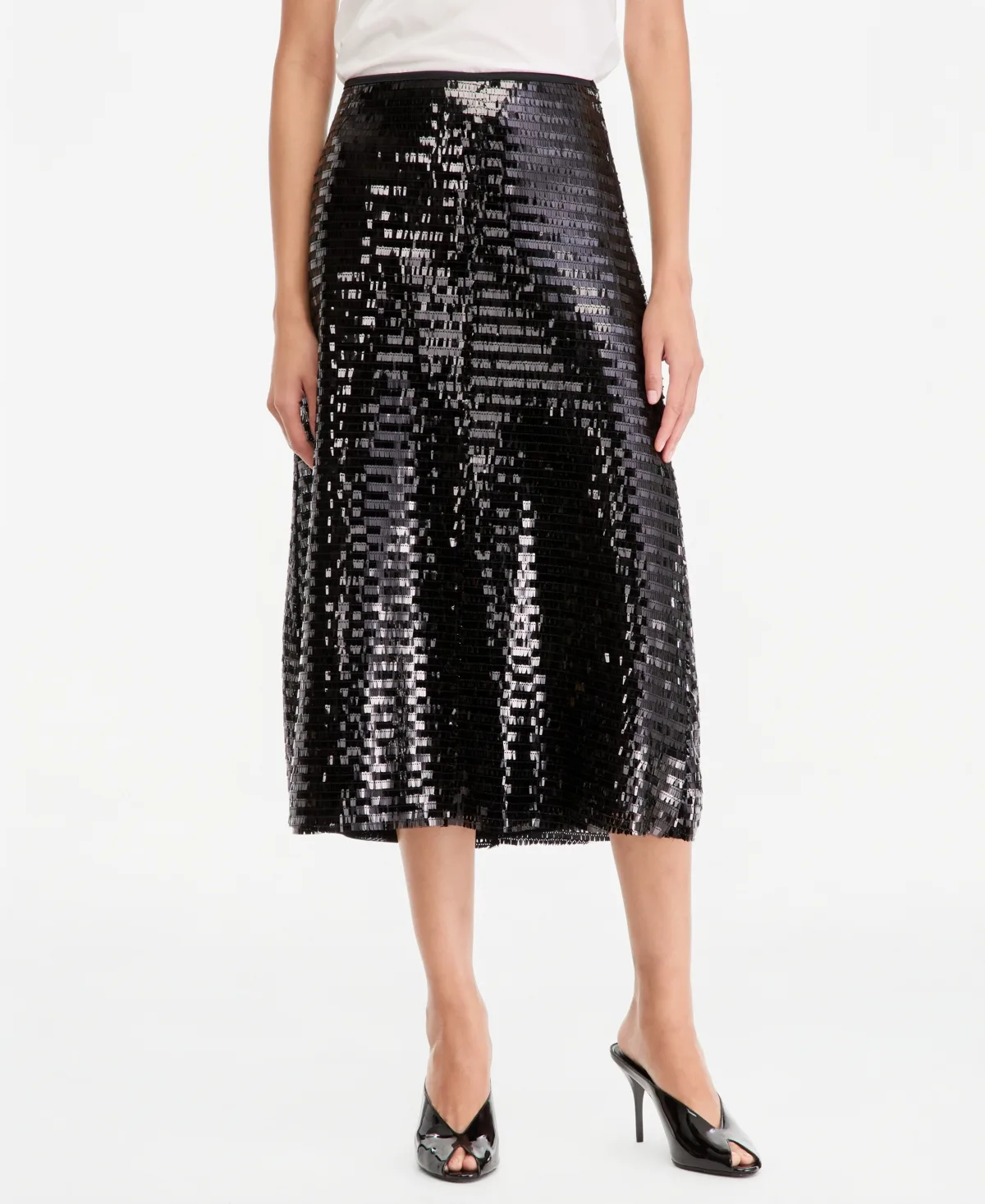 Sequin A-Line Midi Skirt by INC International Concepts