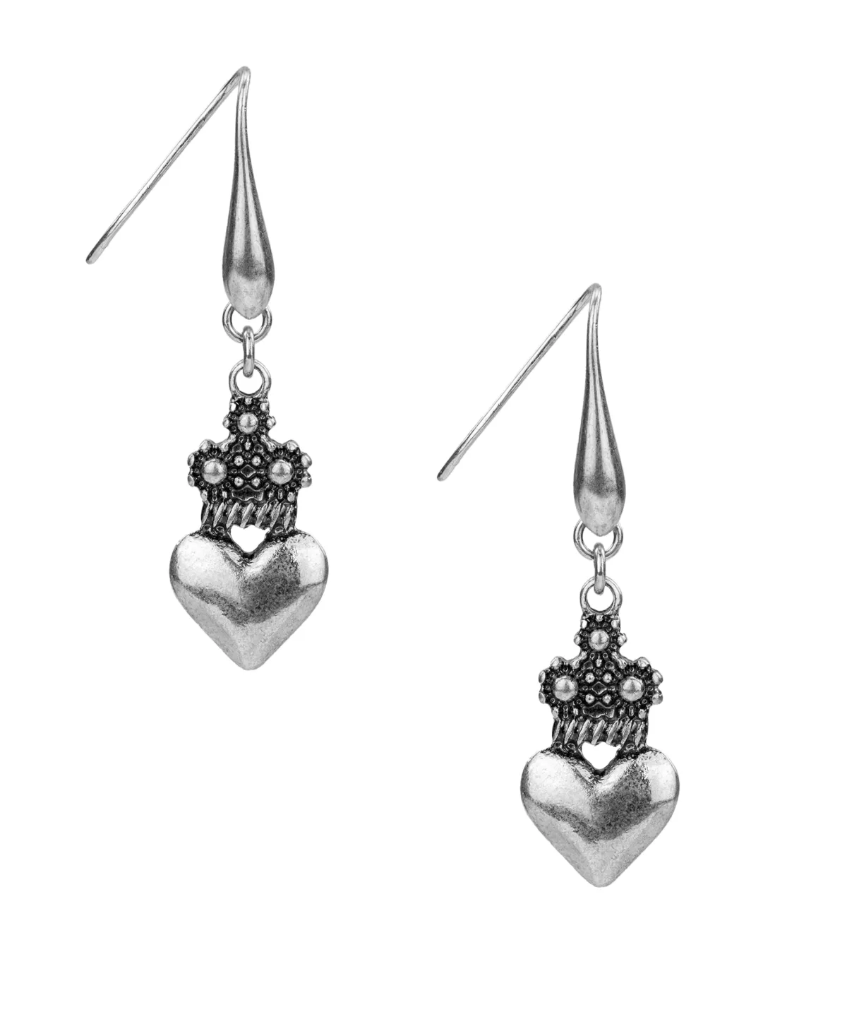 Silver-Tone Heart Drop Earrings by Patricia Nash