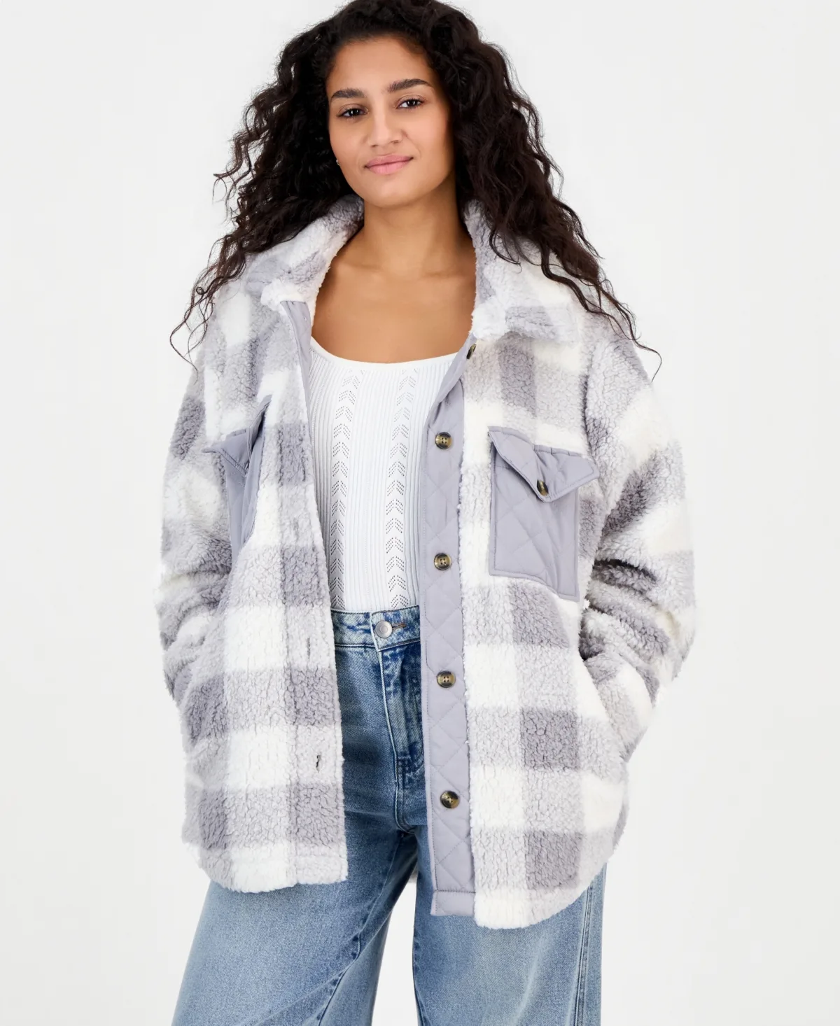 Oversized Sherpa Shacket by Hippie Rose