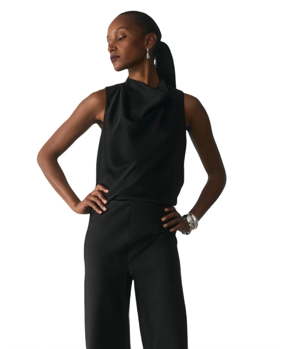 Avena Cowl-Neck Sleeveless Top by The Fold