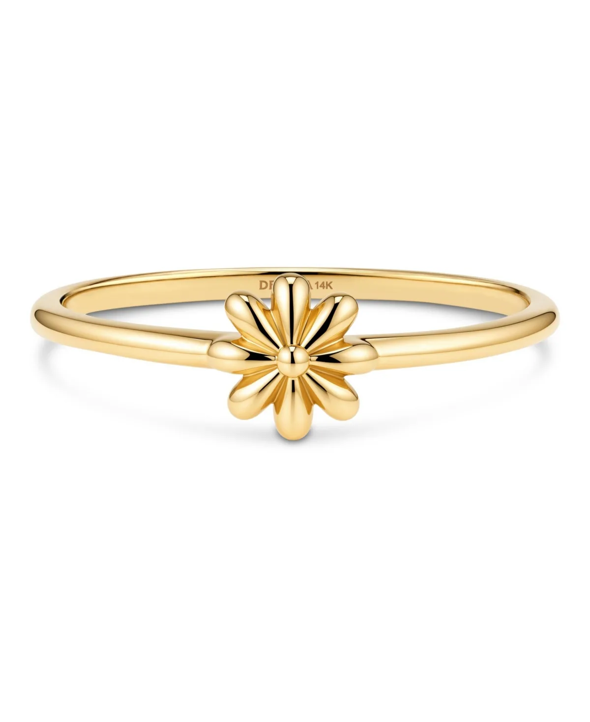 Stackable Daisy Flower Ring in 14K Yellow Gold by Devata