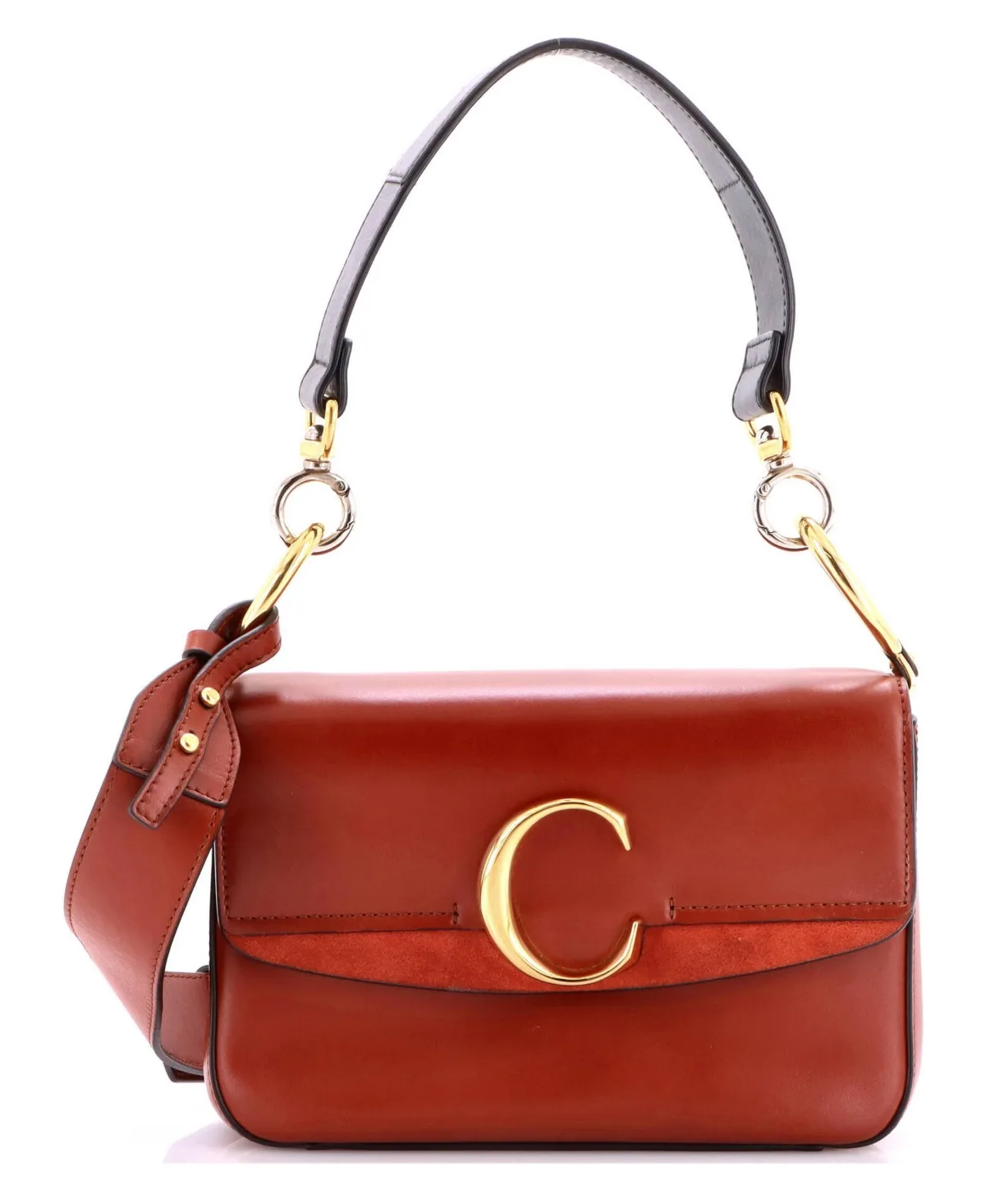 Pre-Owned Chloe Small C Double Carry Bag Leather by Chloé