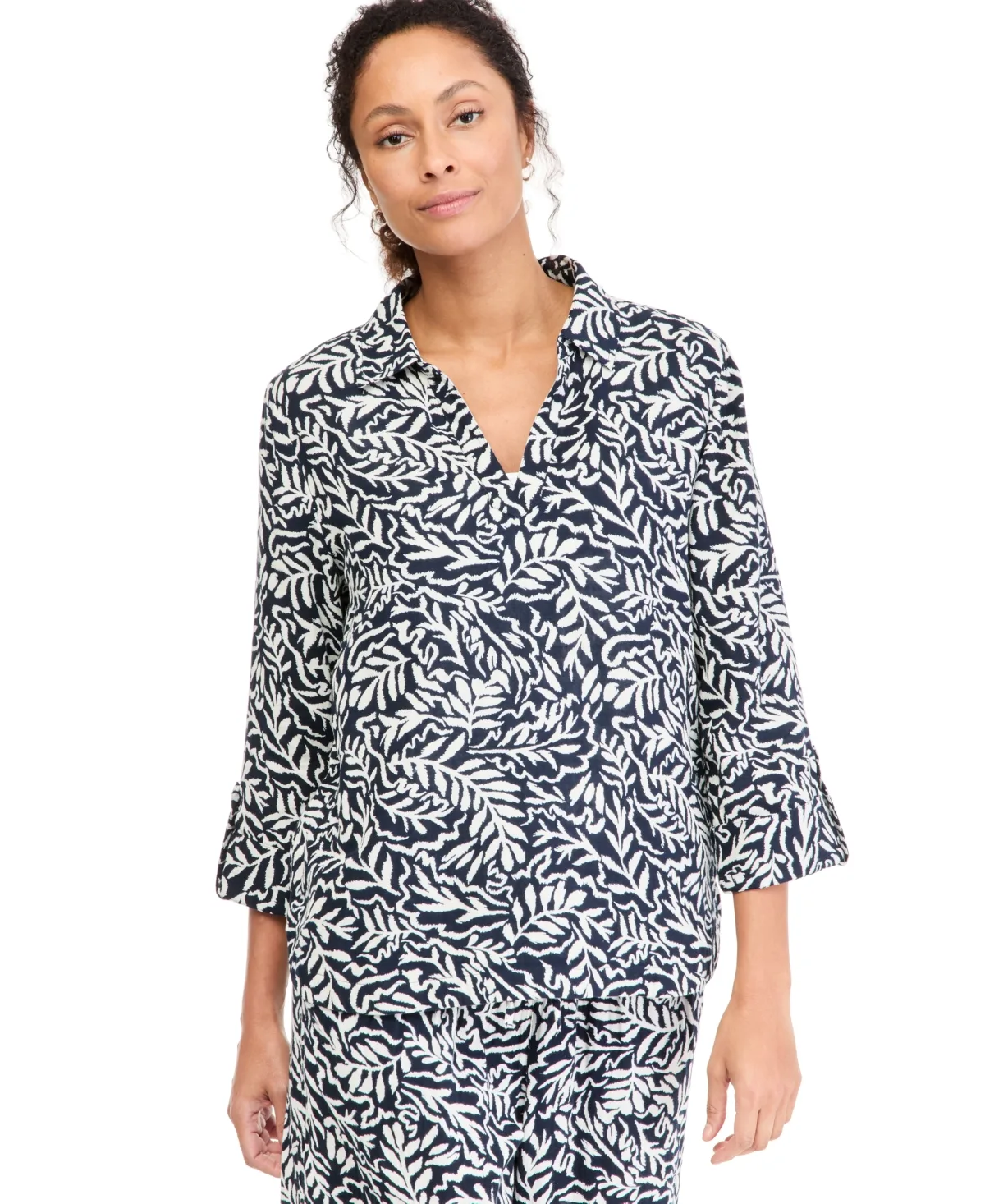 Collared Long-Sleeve Popover Shirt by Style & Co