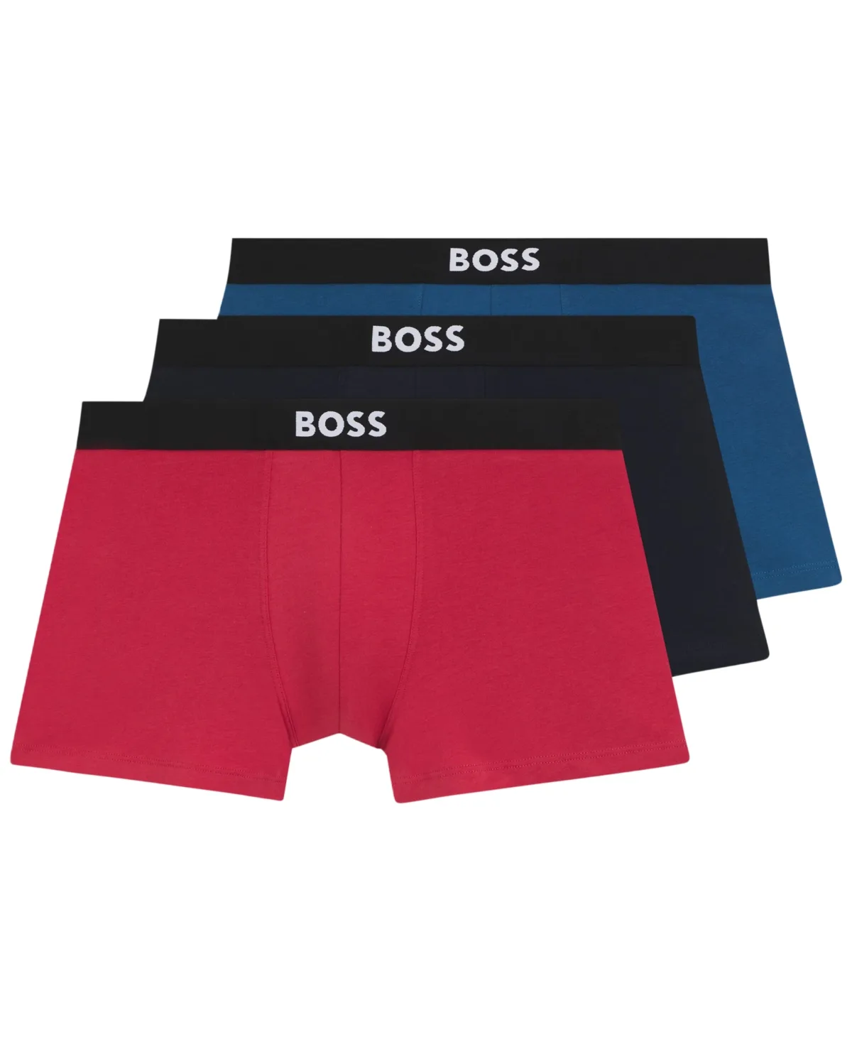 Boss One Cotton-Stretch Logo Trunks, 3-Pack by Hugo Boss