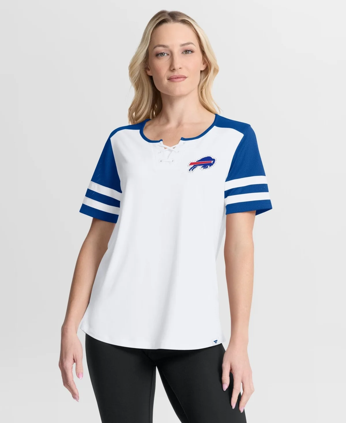 Buffalo Bills Touchdown Pass Athena Lace-Up T-Shirt by Fanatics