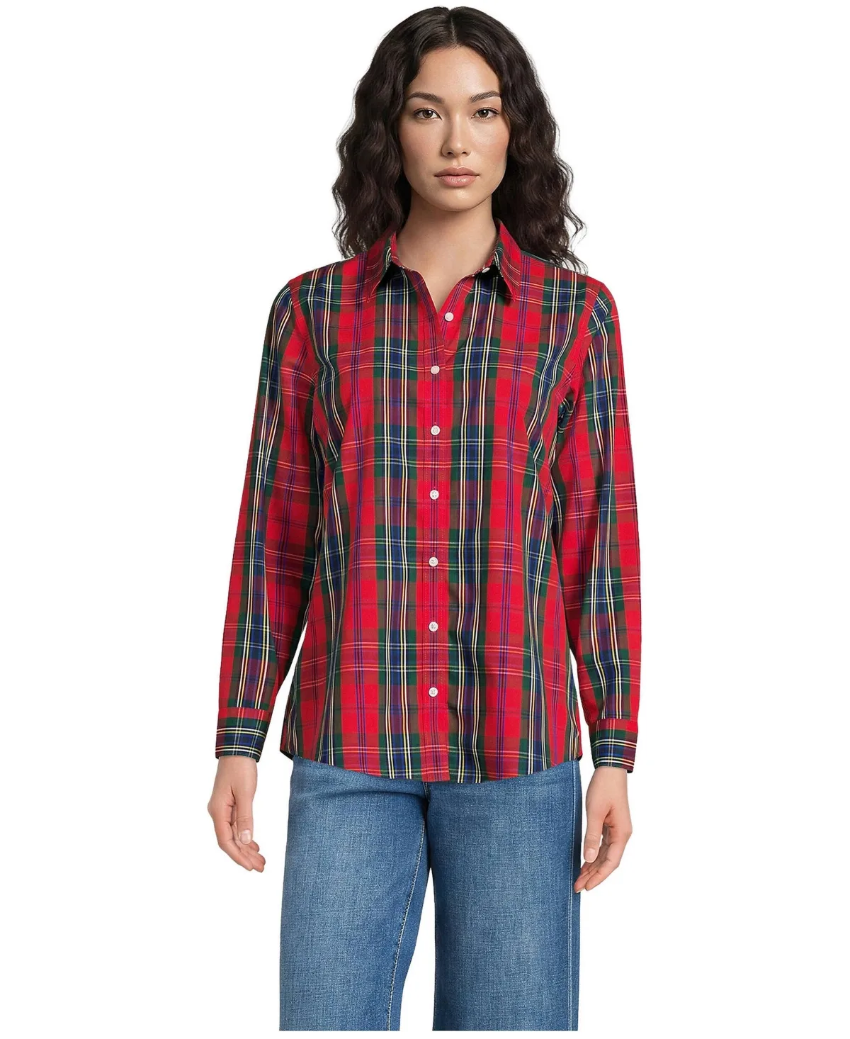 No Iron Button Front Shirt by Lands' End