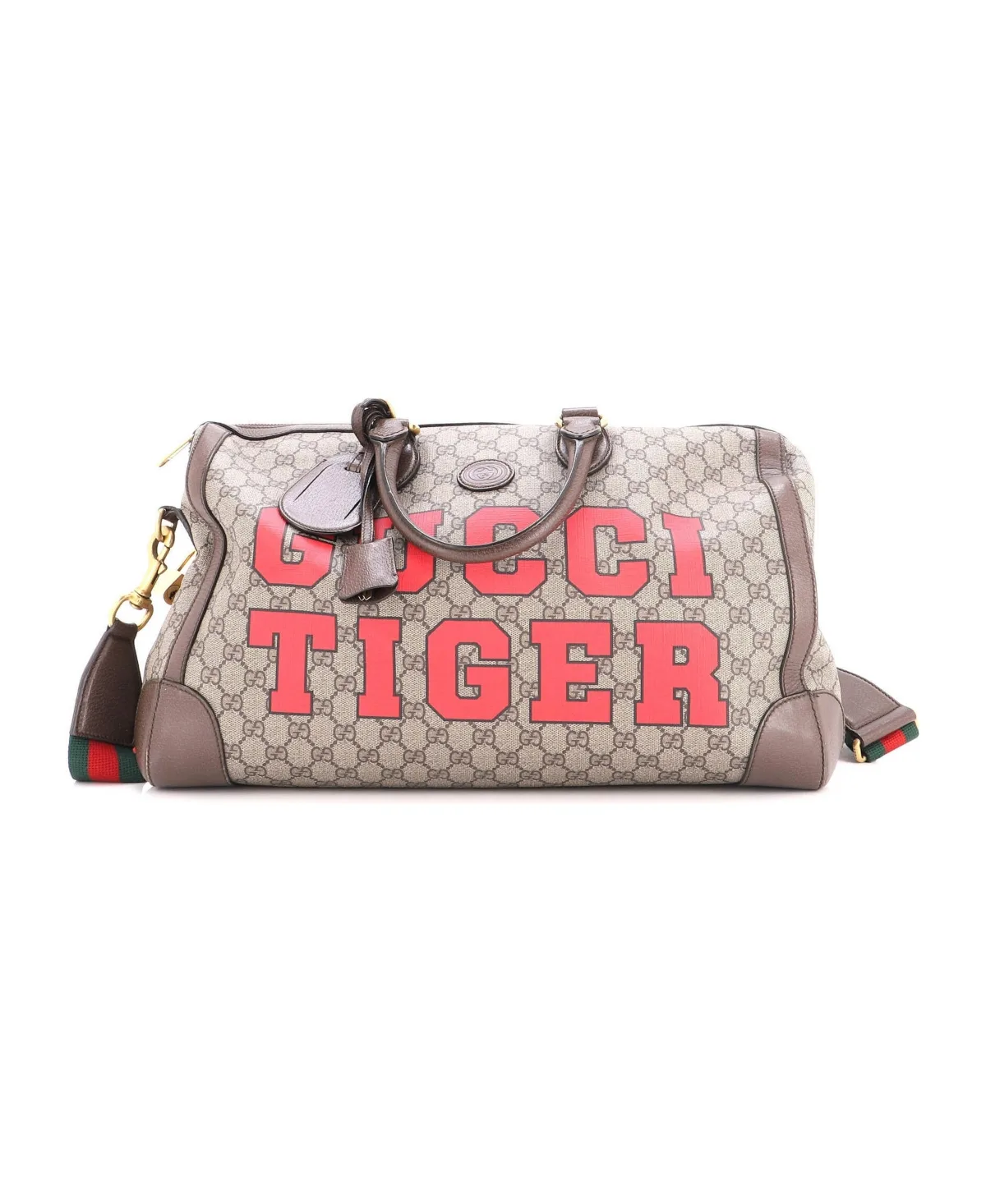 Pre-Owned Gucci Medium Convertible Duffle Bag Printed Gg Coated Canvas by Gucci