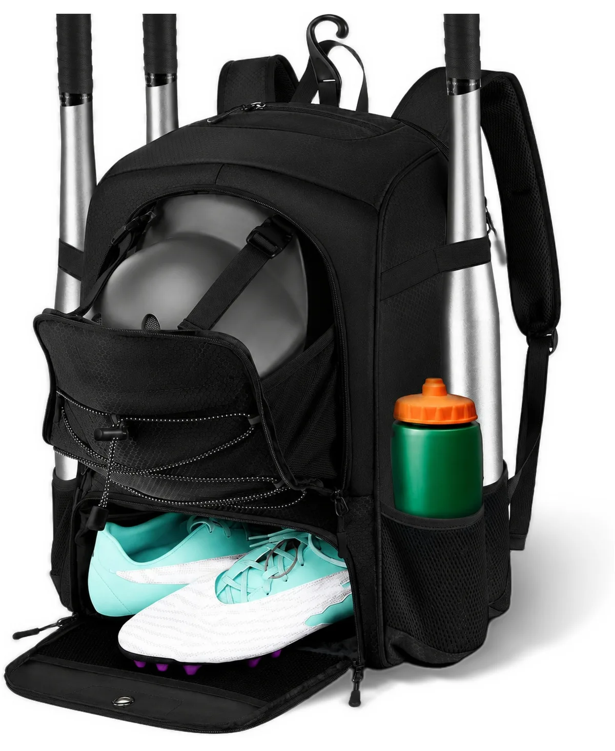Lightweight Baseball Backpack with Shoe Pocket Multiple Pockets for Softball Tball Gear by Peneyon