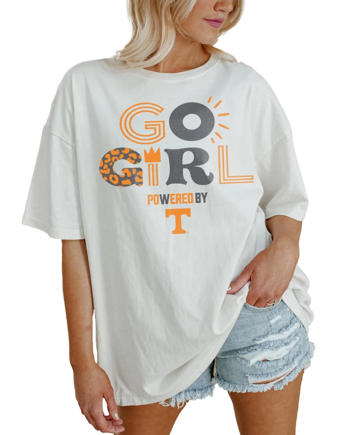 Tennessee Volunteers Powered by Go Girl Oversized T-Shirt by Gameday Couture