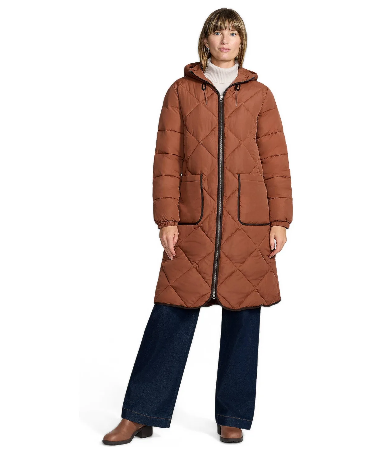 FeatherFree Insulated Diamond Quilted Maxi Coat by Lands' End