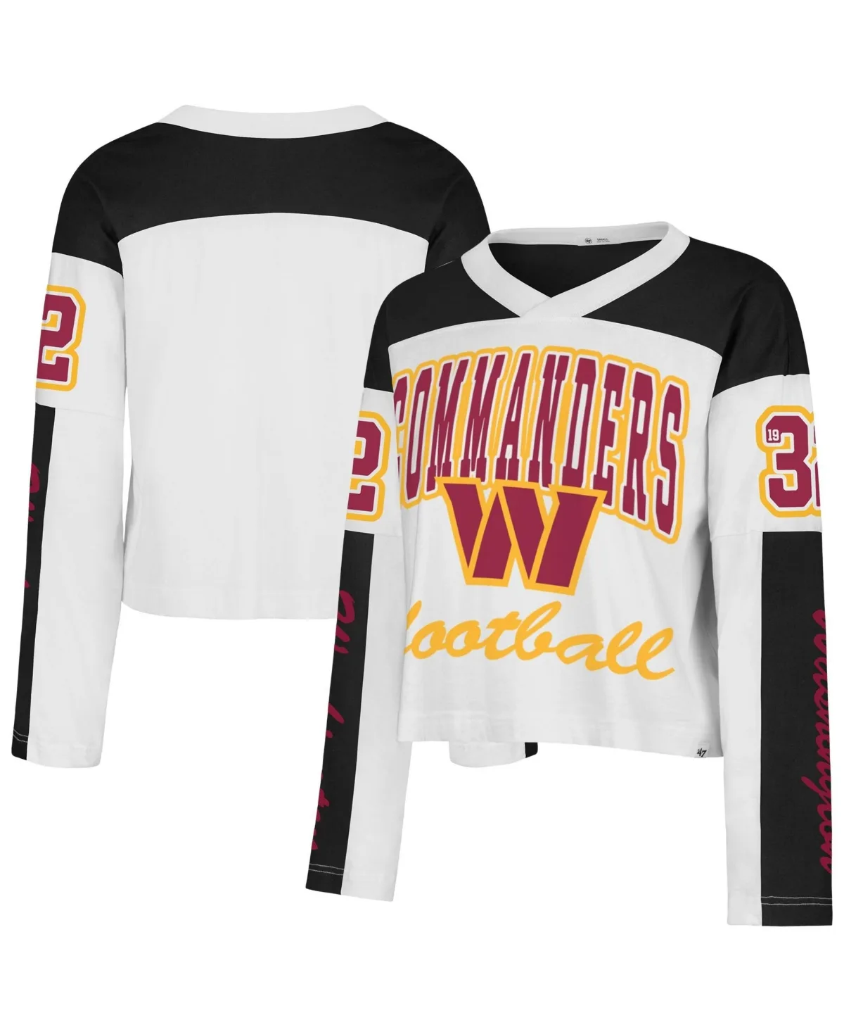 Washington Commanders Exclamation Metro V-Neck Long-Sleeve Jersey by 47 Brand
