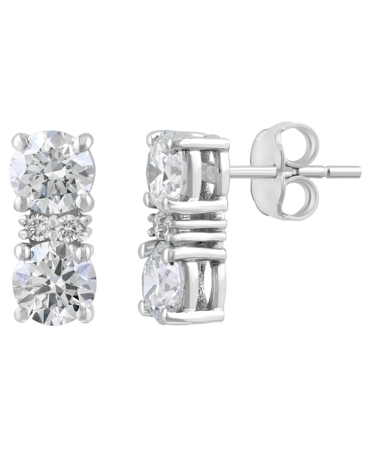 Lab-Grown Diamond Round Earrings (2-1/20 ct. t.w.) in 14K White Gold by Effy Collection
