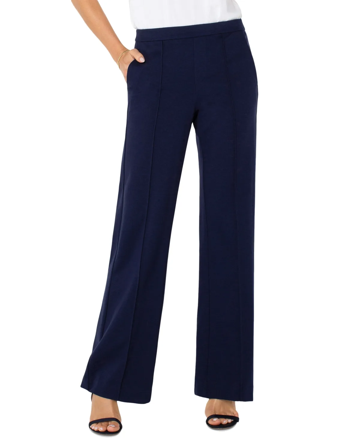Pull-On Wide-Leg Pants