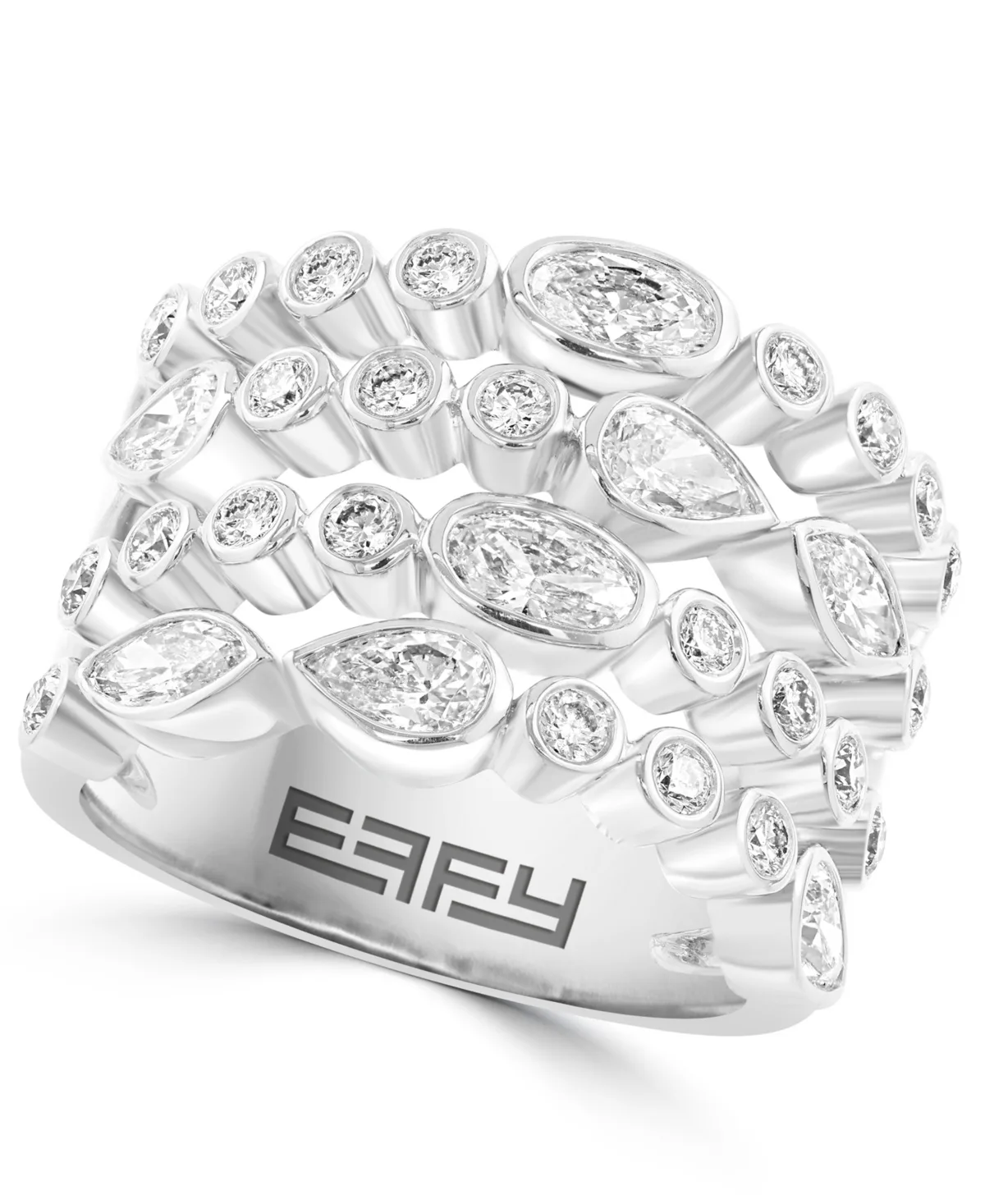 Lab-Grown Diamond Round Ring (1-7/8 ct. t.w.) in 14k White Gold by Effy Collection