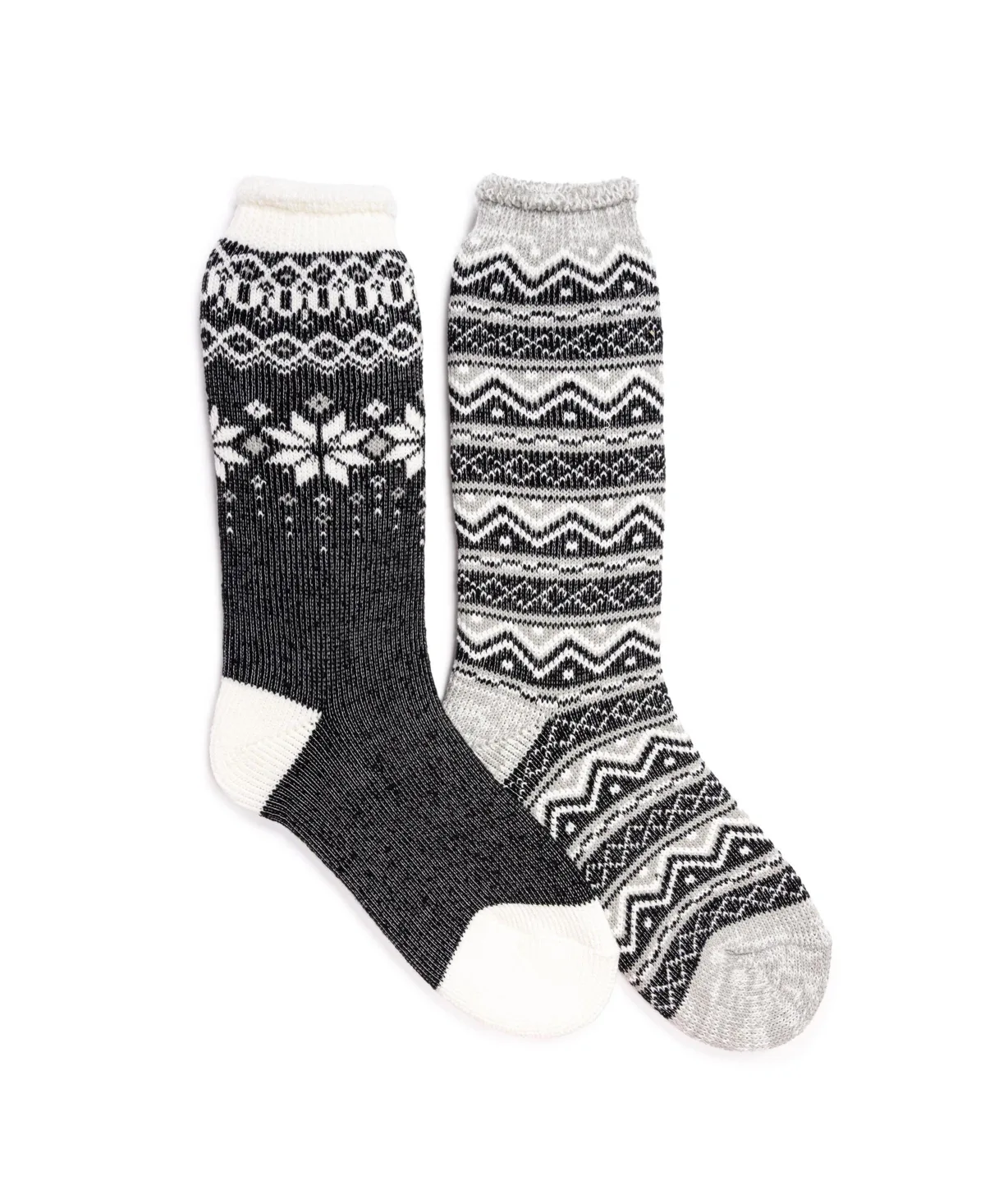Ribbed-Cuff Boot Socks, 2-Pack