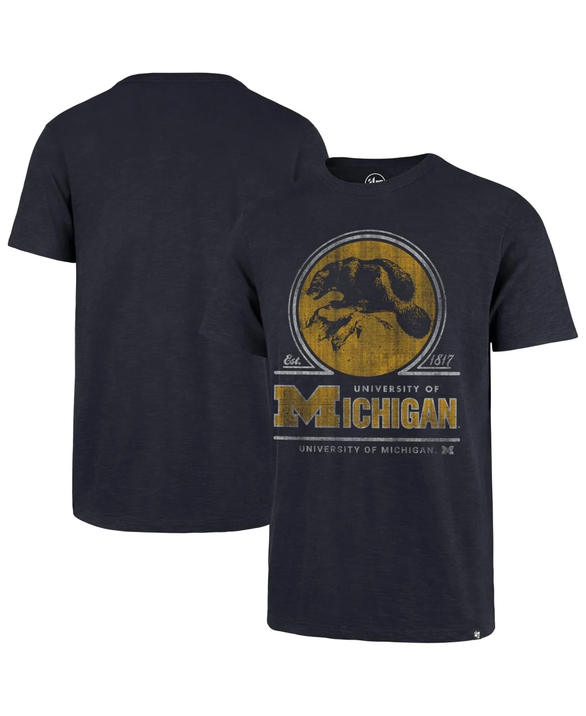 Michigan Wolverines Emblem Mark Scrum T-Shirt by 47 Brand