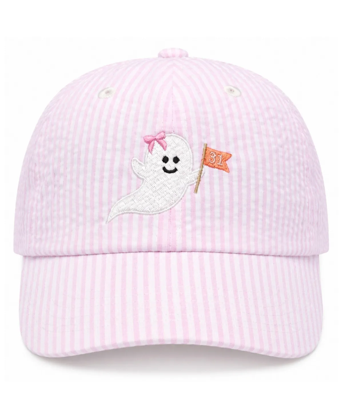 Ghost Seersucker Bow Baseball Hat by Bits & Bows