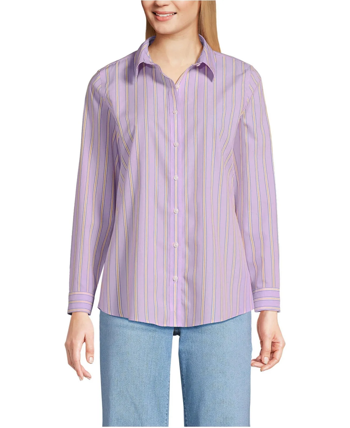 No Iron Button Front Shirt by Lands' End