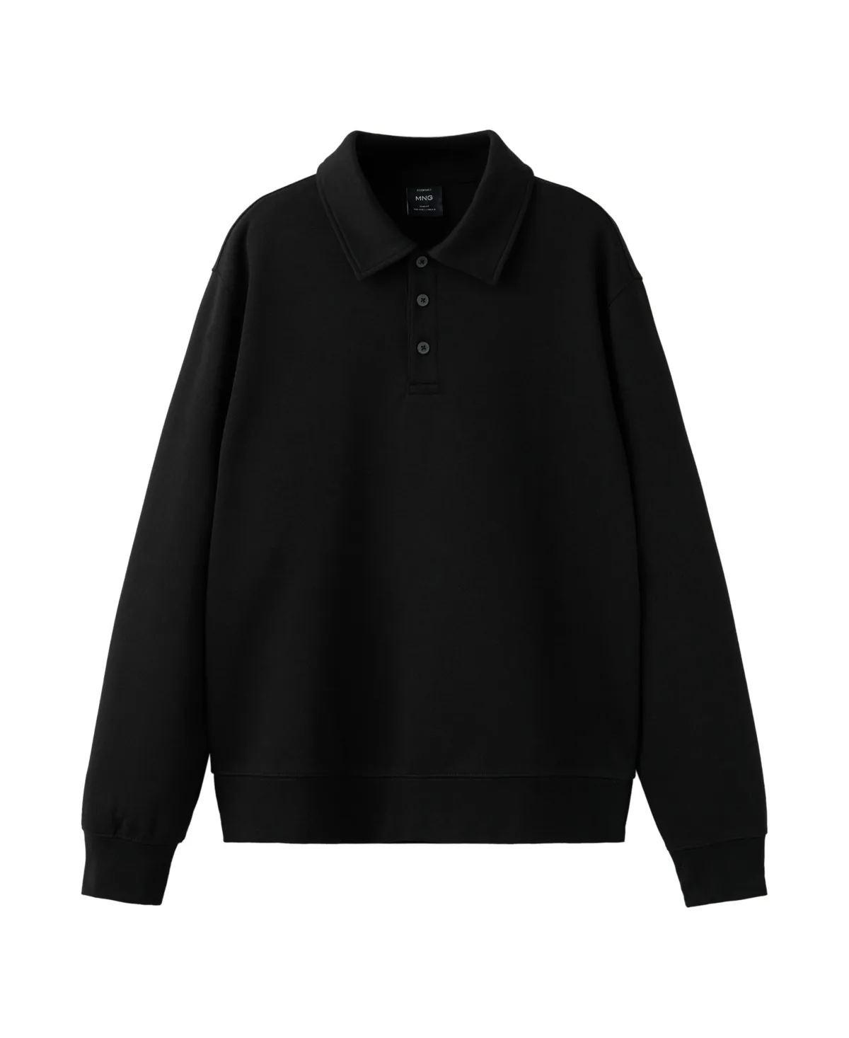 Sudadera Bola Polo-Collar Button-Closure Long-Sleeve Sweatshirt by Mango