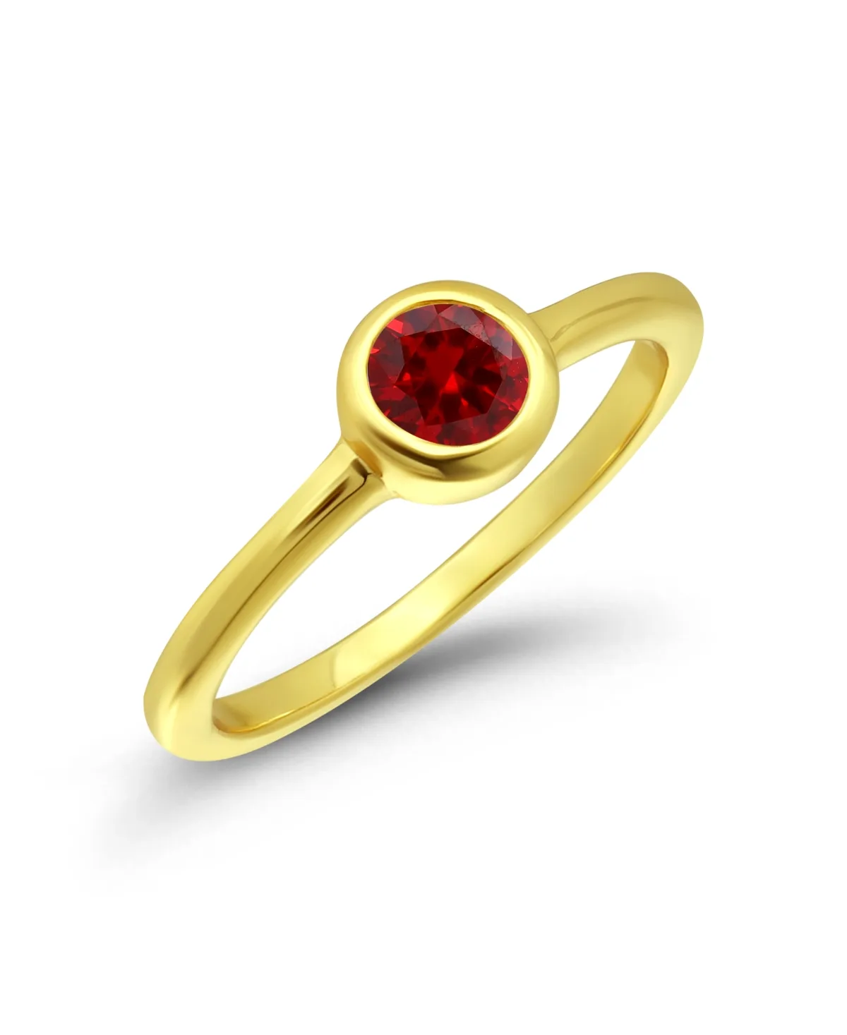 Cubic Zirconia Red Bezel-Set Round Statement Ring by Macy's