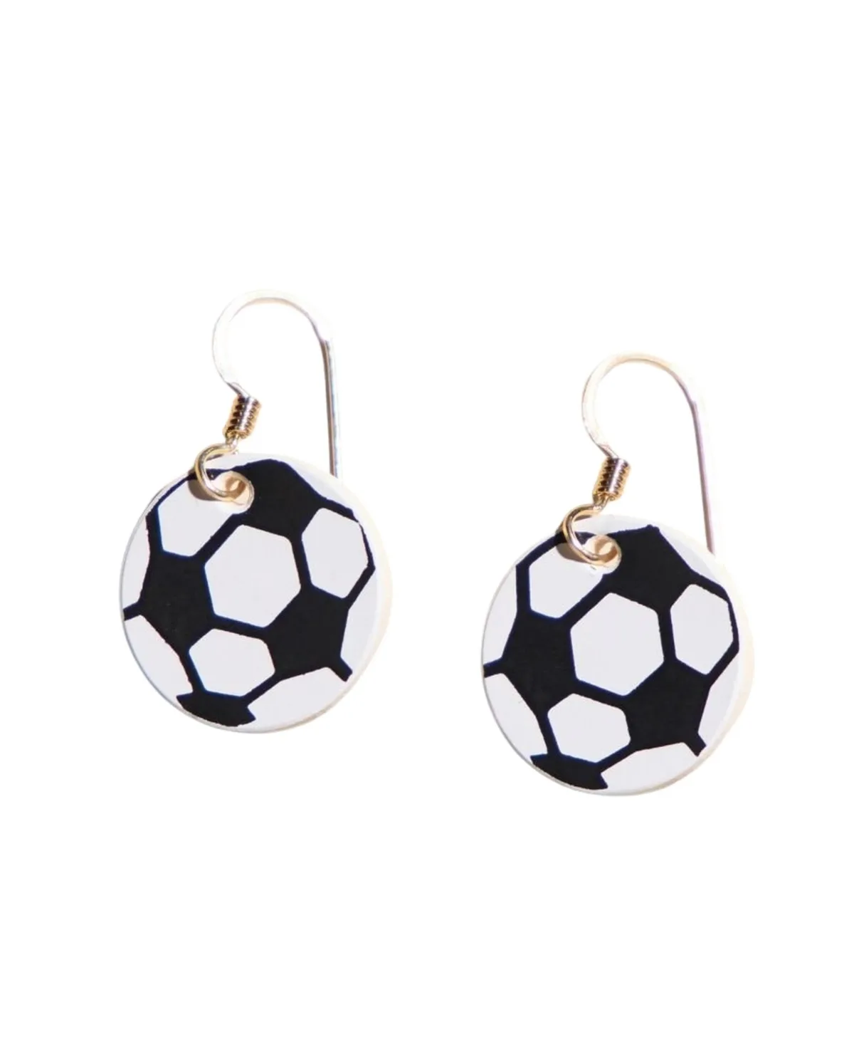 Gold-Filled Soccer Ball Striker Drop Earrings by Nickel & Suede