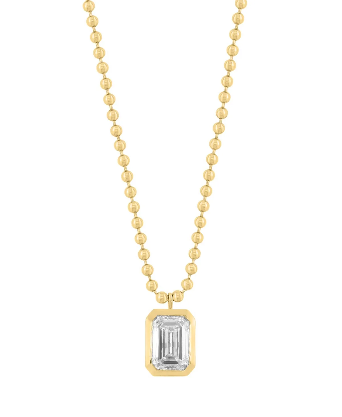 Lab-Grown Diamond Emerald Cut Pendant Necklace (1-7/8 ct. t.w.) in 14k Yellow Gold by Effy Collection