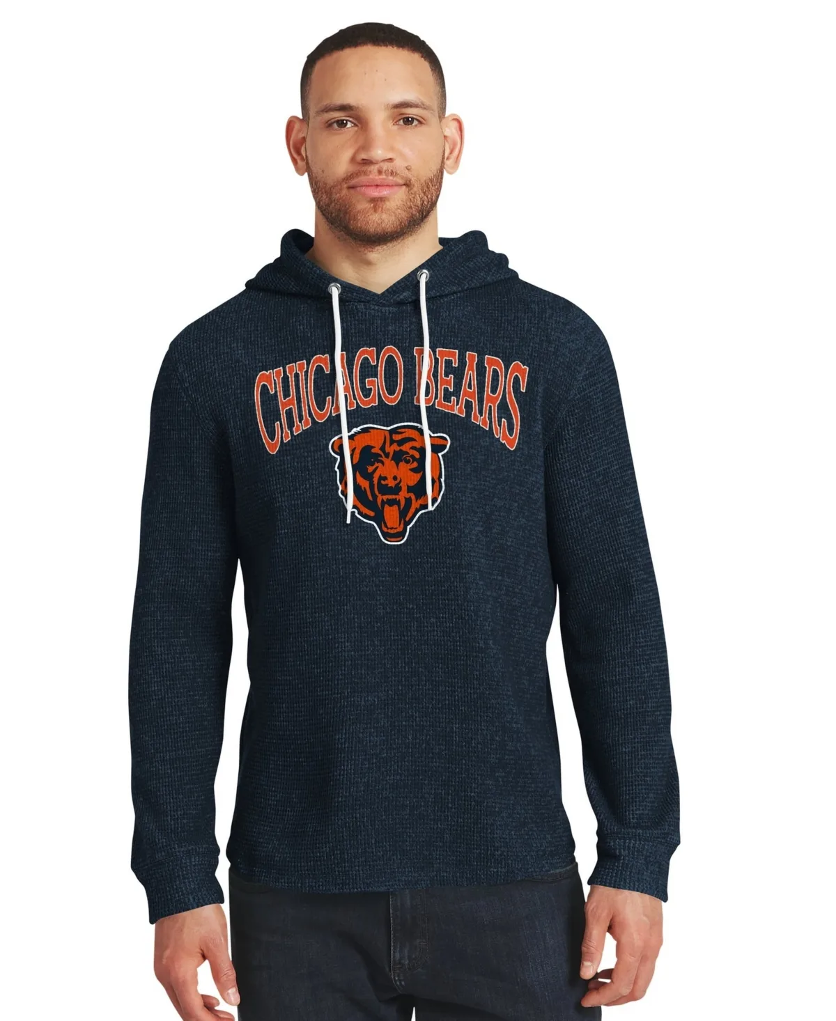 Darius Rucker Collection by Fanatics Chicago Bears Waffle Knit Hooded Tri-Blend Long-Sleeve Sweatshirt by Fanatics