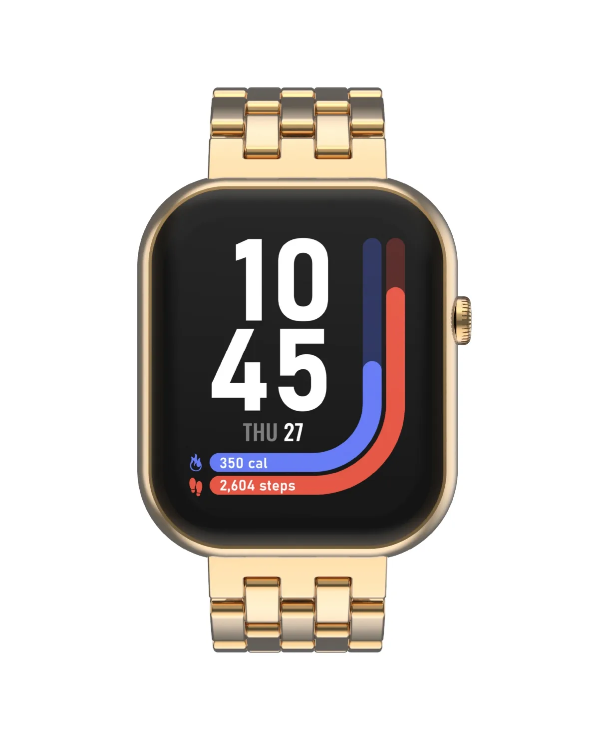 Air 5 with Sleep Tracking and Bluetooth Calling Gold-Tone Metal Strap Smartwatch 24mm by Itouch
